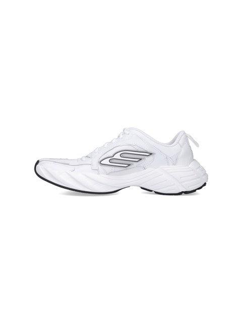 BALENCIAGA Men White Cowskin And Polyester Monday Shoe Sneakers Product Image