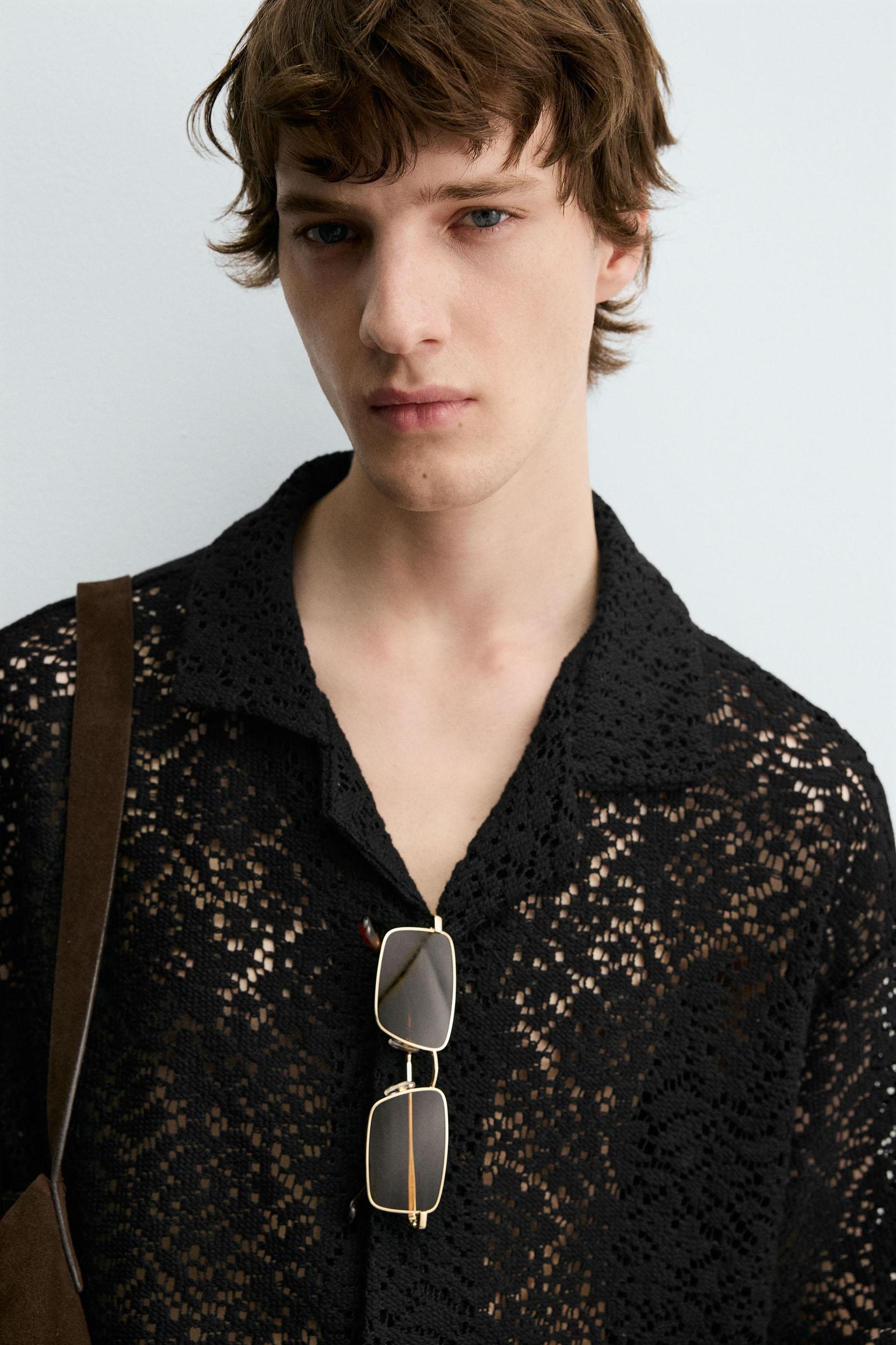 TEXTURED CROCHET SHIRT Product Image