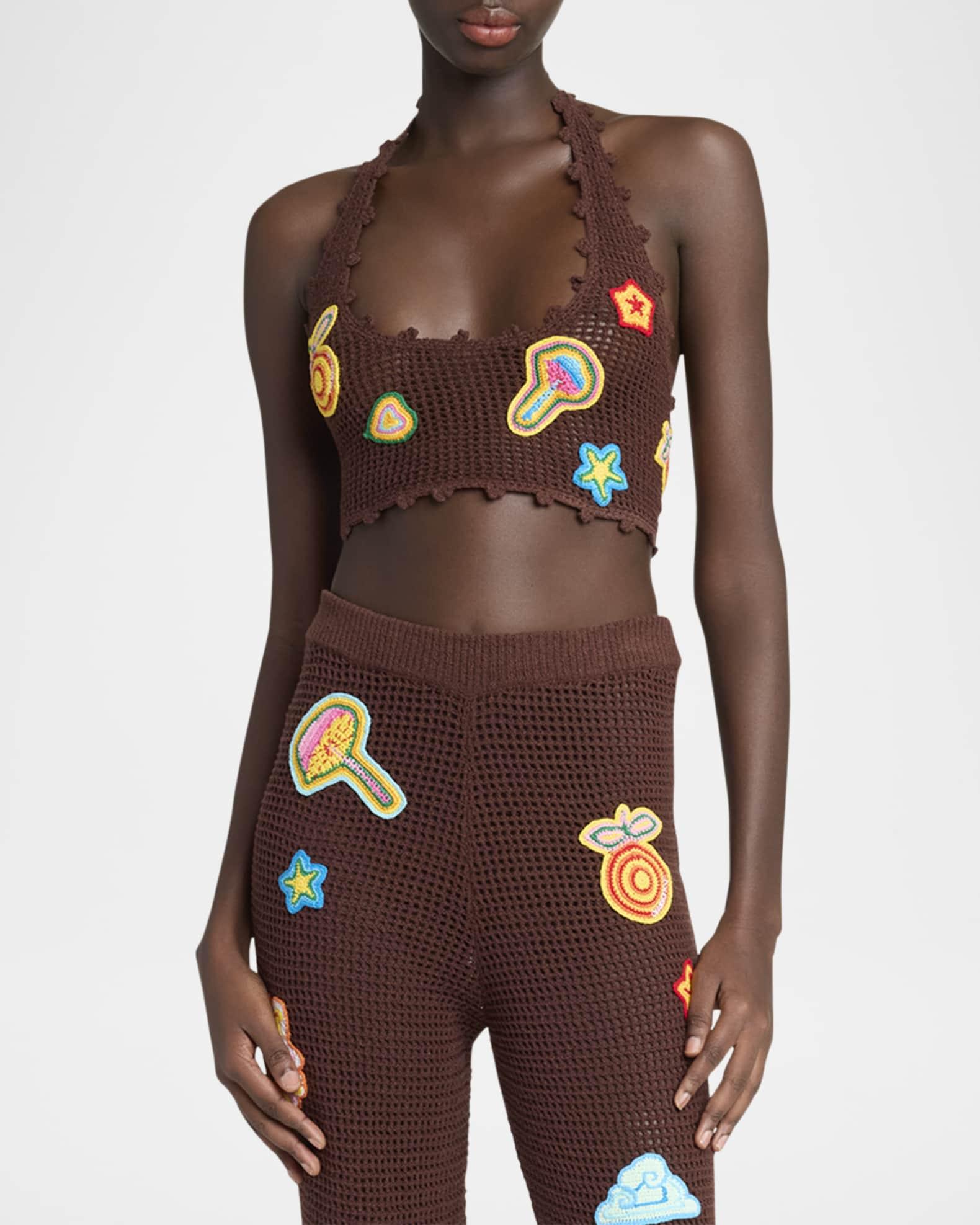 Halter Crochet Bralette with Patches Product Image