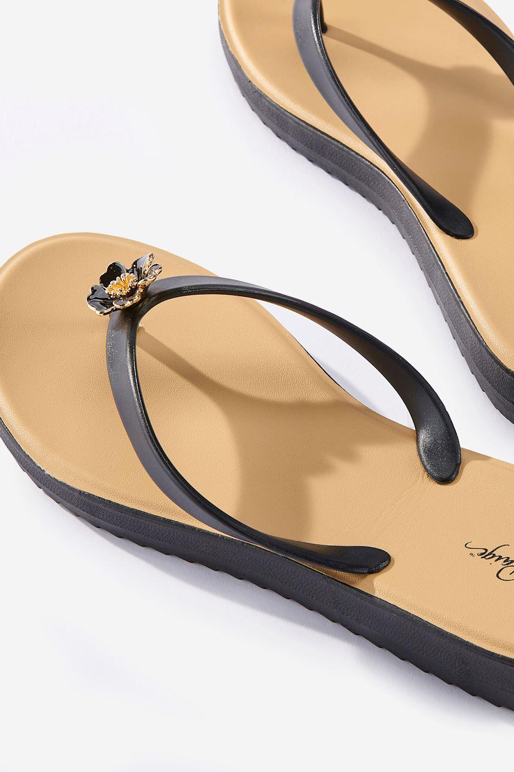 Flower Embellishment Flip Flop Product Image