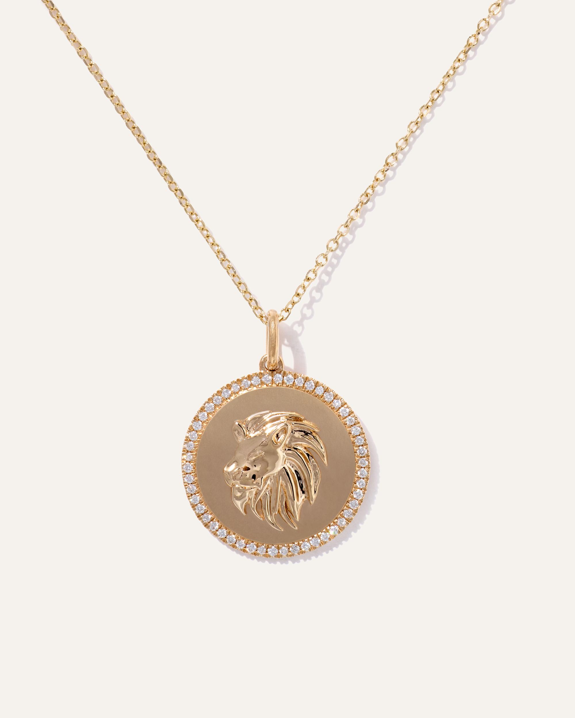 Quince | Women's 14K Gold Pave Zodiac Medallion Charm Product Image