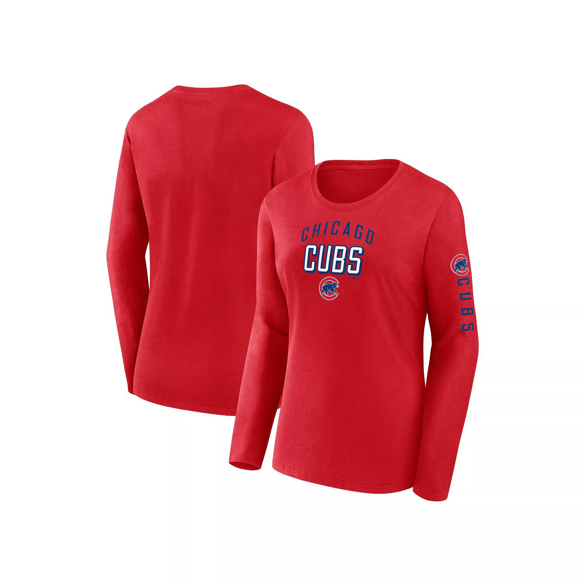 Women's Fanatics  Red Chicago Cubs Team Long Sleeve T-Shirt, Size: XL Product Image