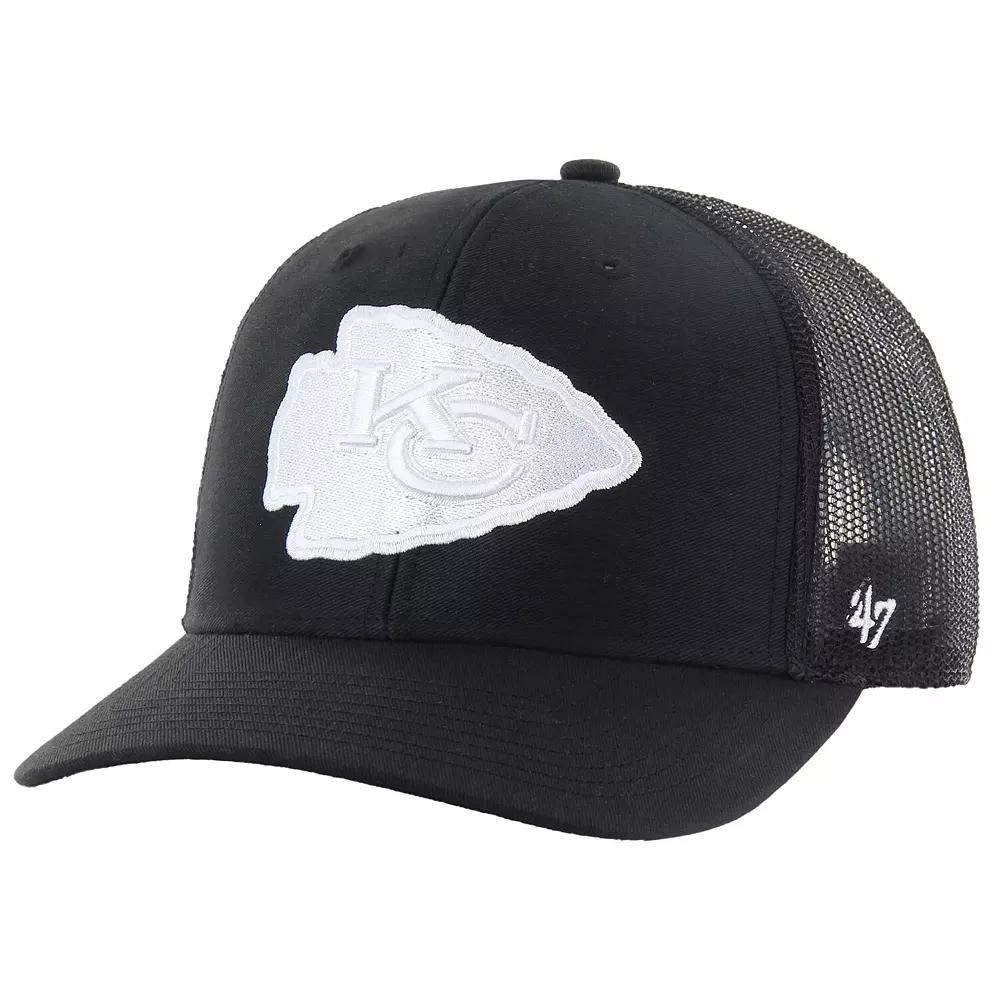 Men's '47 Black Kansas City Chiefs Trucker Adjustable Hat Product Image