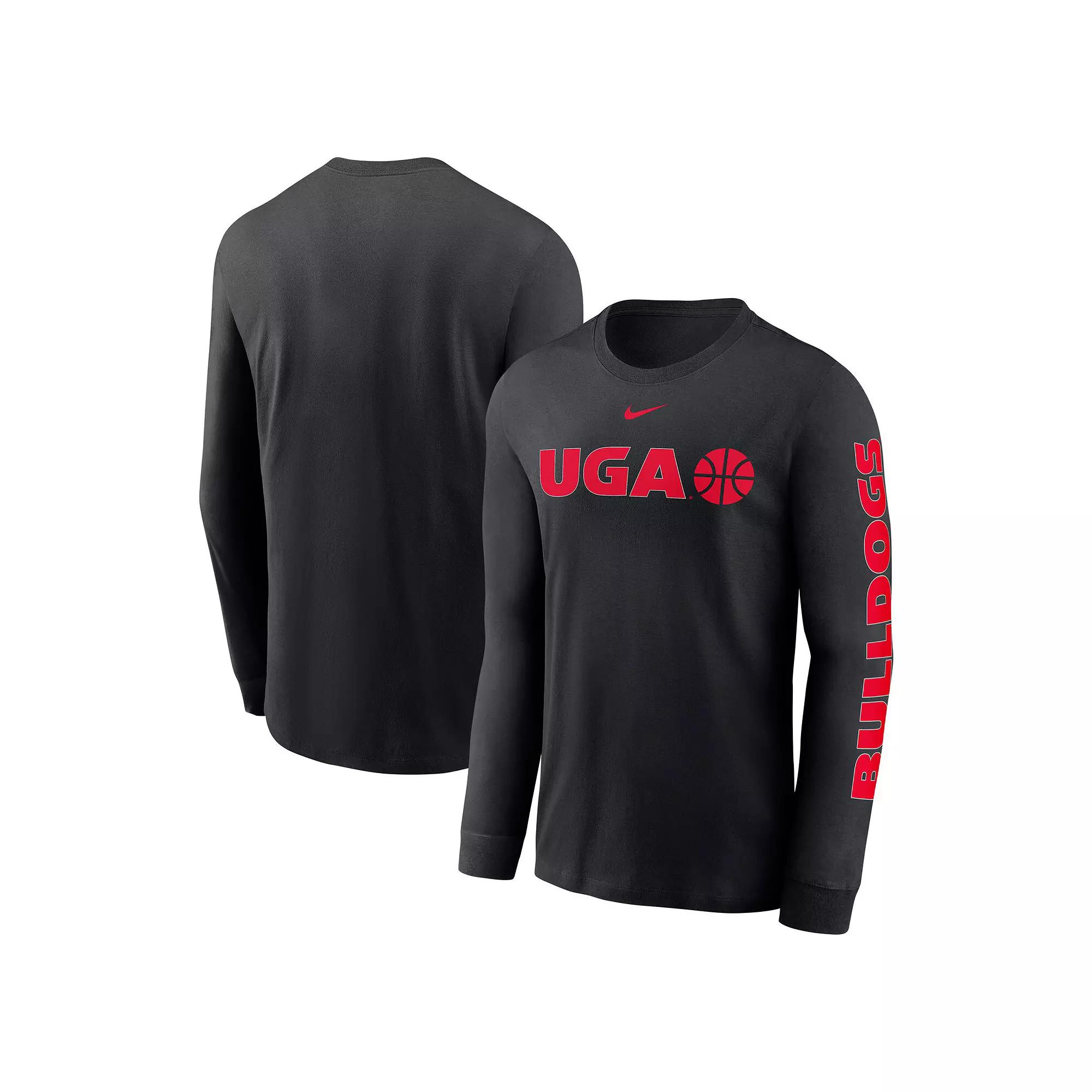 Men's Nike Black Georgia Bulldogs Basketball Icon Two-Hit Long Sleeve T-Shirt,  Product Image