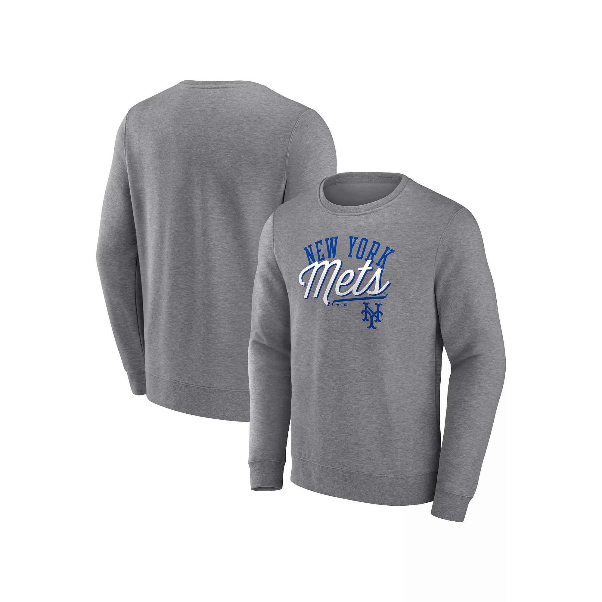 Men's Fanatics Branded Gray New York Mets Simplicity Pullover Sweatshirt,  Product Image