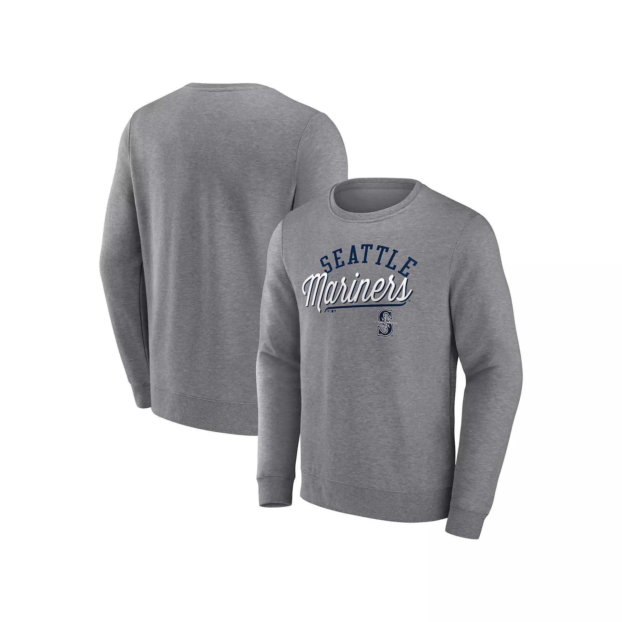 Men's Fanatics Branded Heather Gray Seattle Mariners Simplicity Pullover Sweatshirt,  Product Image