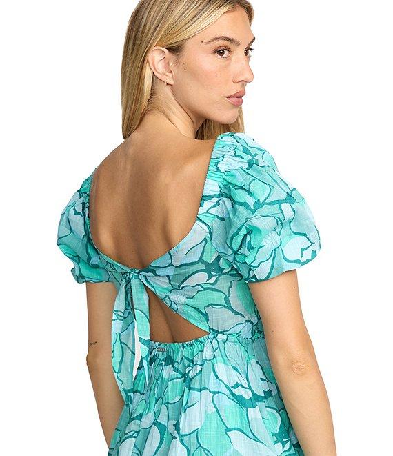 Billabong Go Coastal Short Sleeve Printed Midi Dress Product Image