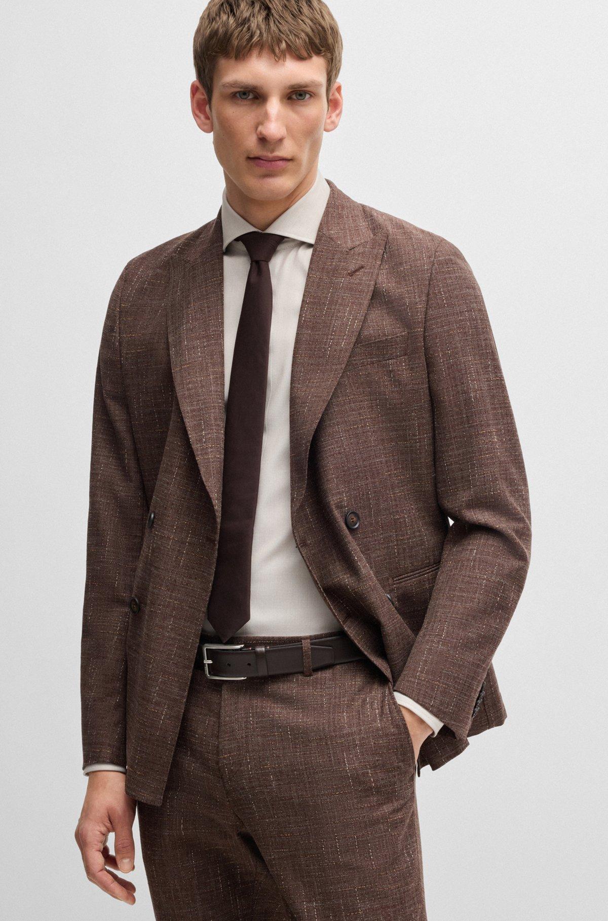 Slim-fit shirt in a structured cotton blend Product Image