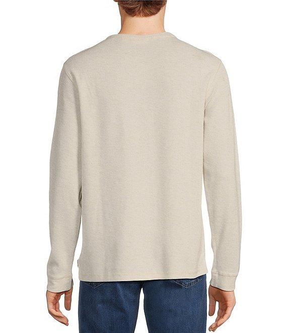 Rowm Long Sleeve Solid Ribbed Henley Pullover Product Image