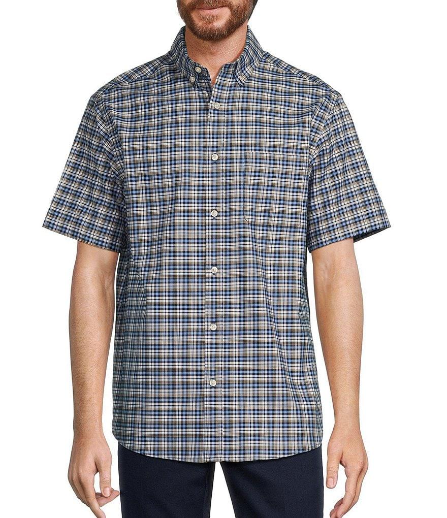 Roundtree & Yorke TravelSmart Easy Care Short Sleeve Medium Plaid Sport Shirt Product Image