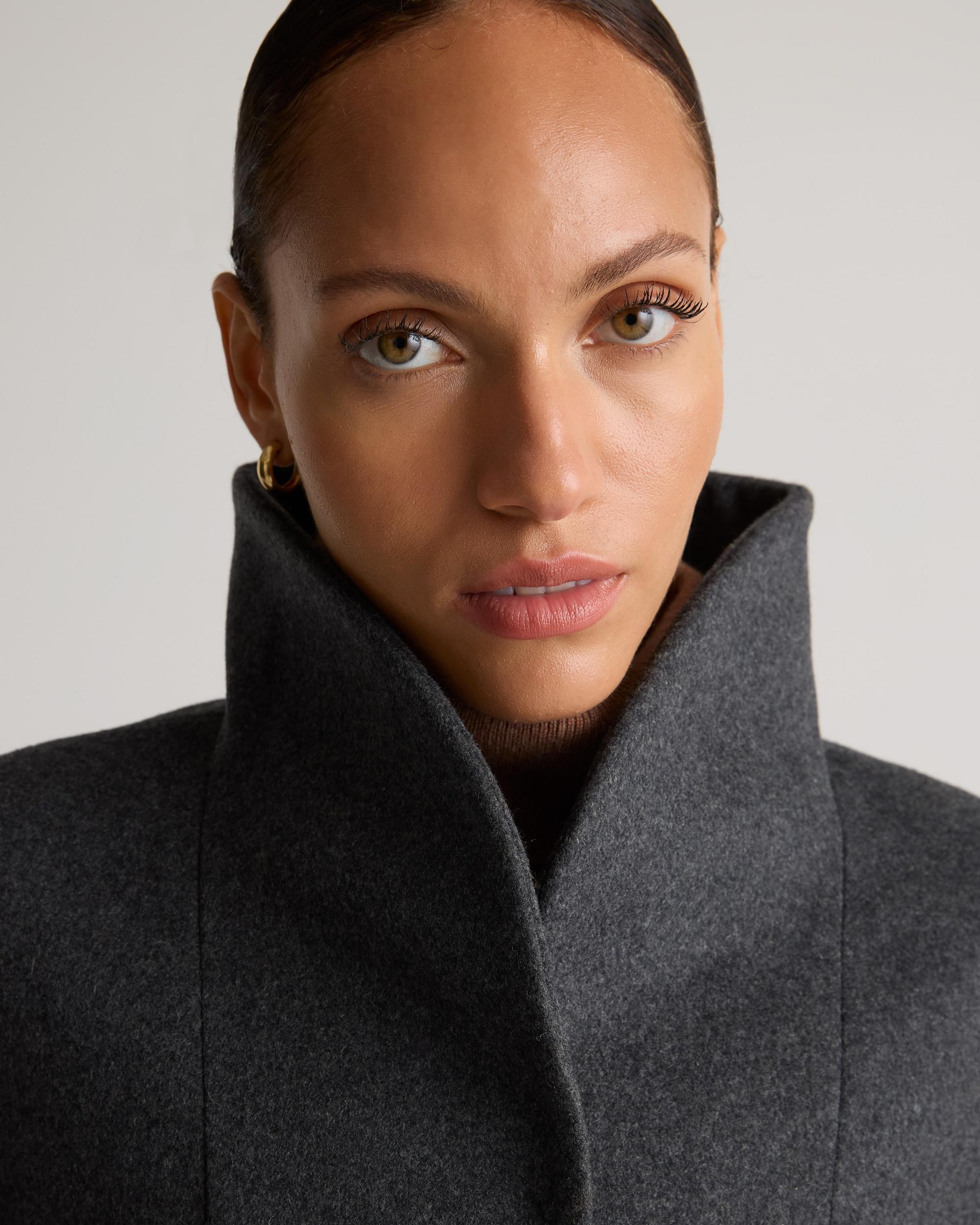 Quince | Women's Italian Wool Long Cocoon Coat Size XS, Wool/Nylon Product Image