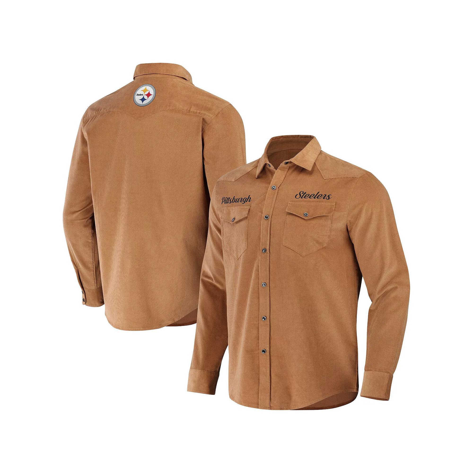 Men's NFL x Darius Rucker Collection by Fanatics Tan Chicago Bears Western Full-Snap Shirt,  Product Image