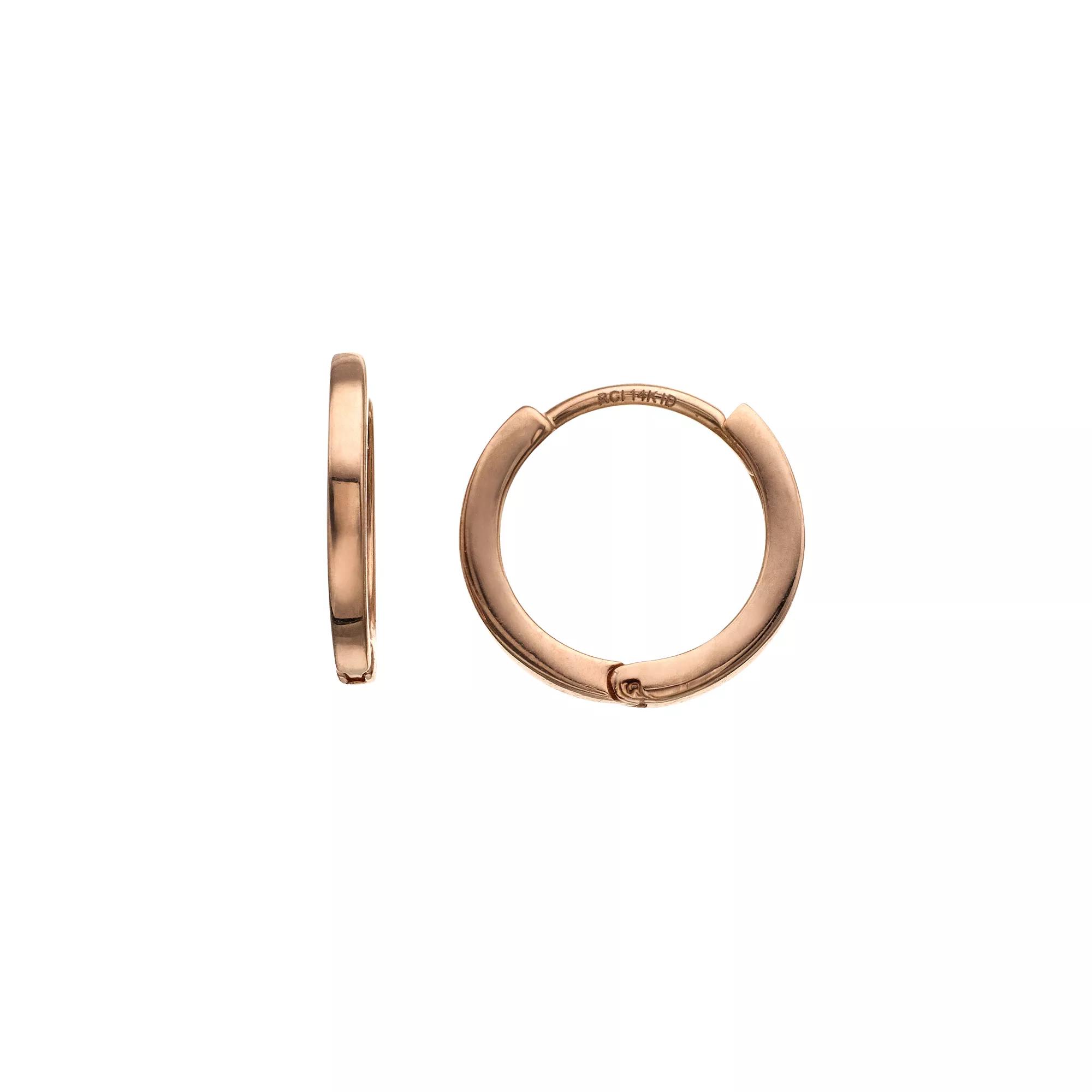 14k Gold Huggie Earrings, Womens, 14k Rsgold Product Image