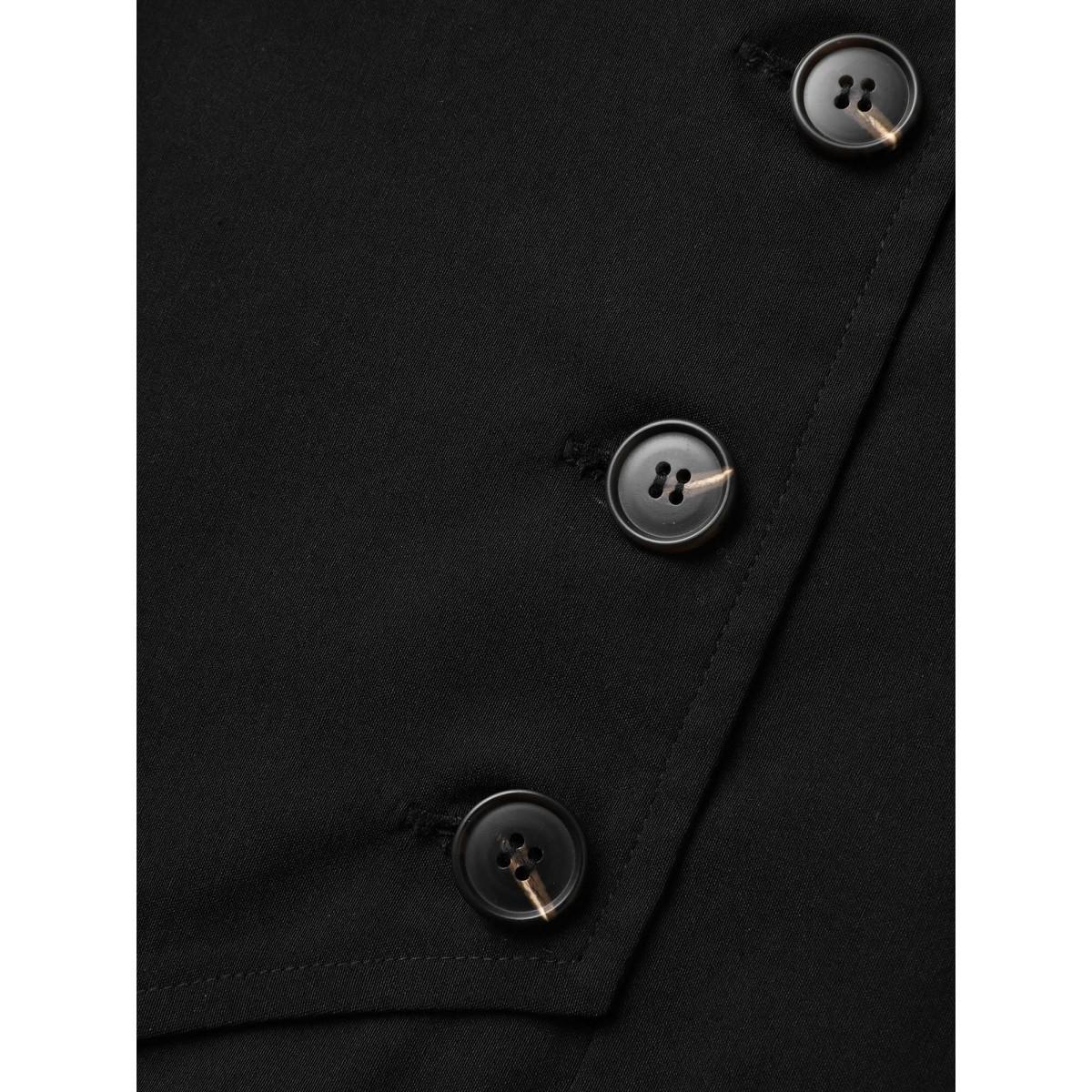 Plus Size Stretch Woven Cut-Out Midi Dress Black Women At the Office Button Heart neckline Sleeveless Curvy BloomChic 12/L Product Image