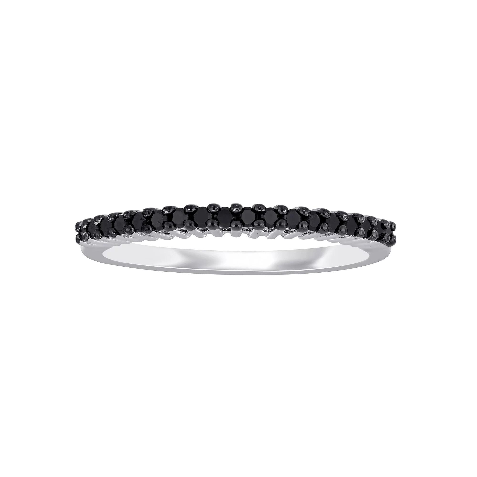 Stella Grace Sterling Silver 1/5 Carat T.W. Black Diamond Anniversary Band, Women's,  Product Image