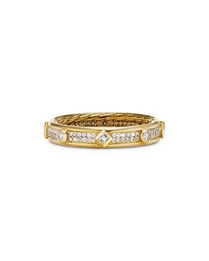 David Yurman 18K Yellow Gold Modern Renaissance Ring with Full Pave Diamonds Product Image