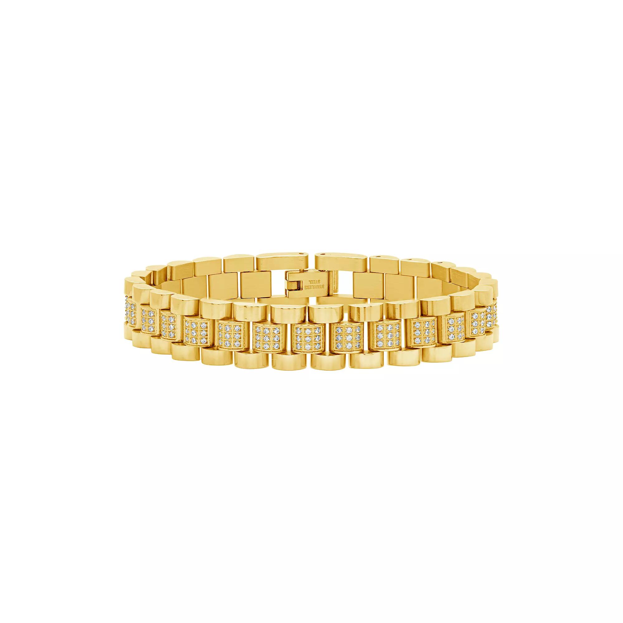 MC Collective Cubic Zirconia Accent Watch Band Chain Bracelet, Women's,  Product Image