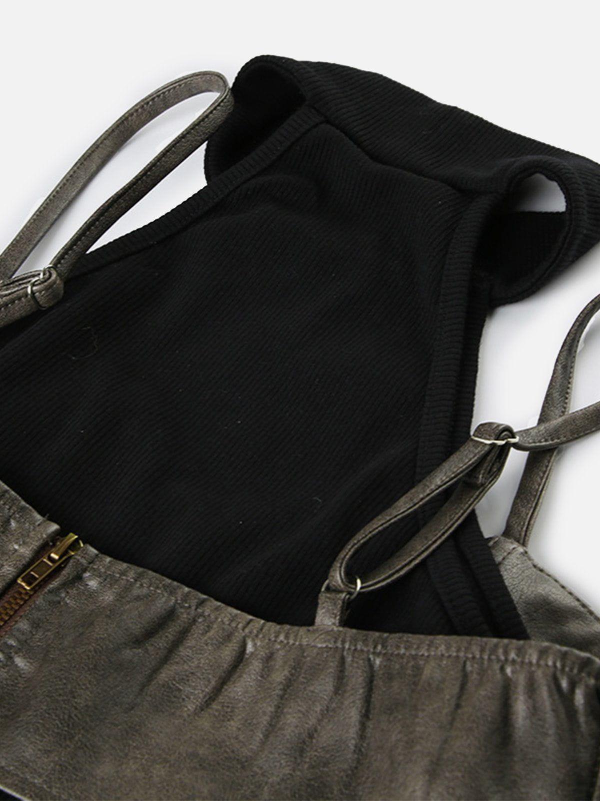 Aelfric Eden Faux Leather Patchwork Tank Top Product Image