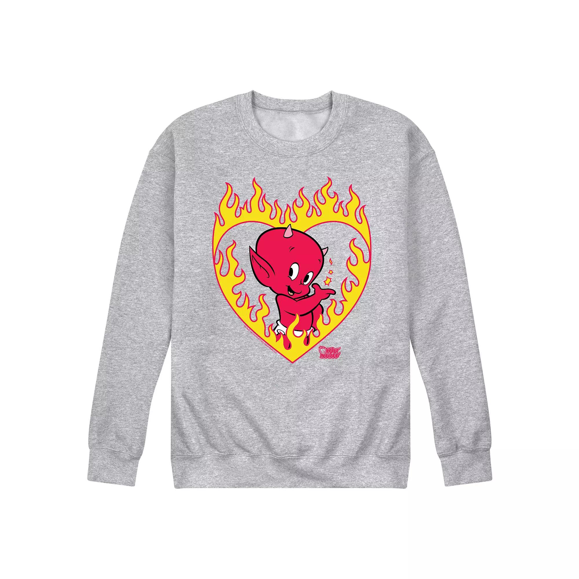 Men's Hot Stuff Little Devil Flame Heart Fleece Sweatshirt,  Product Image