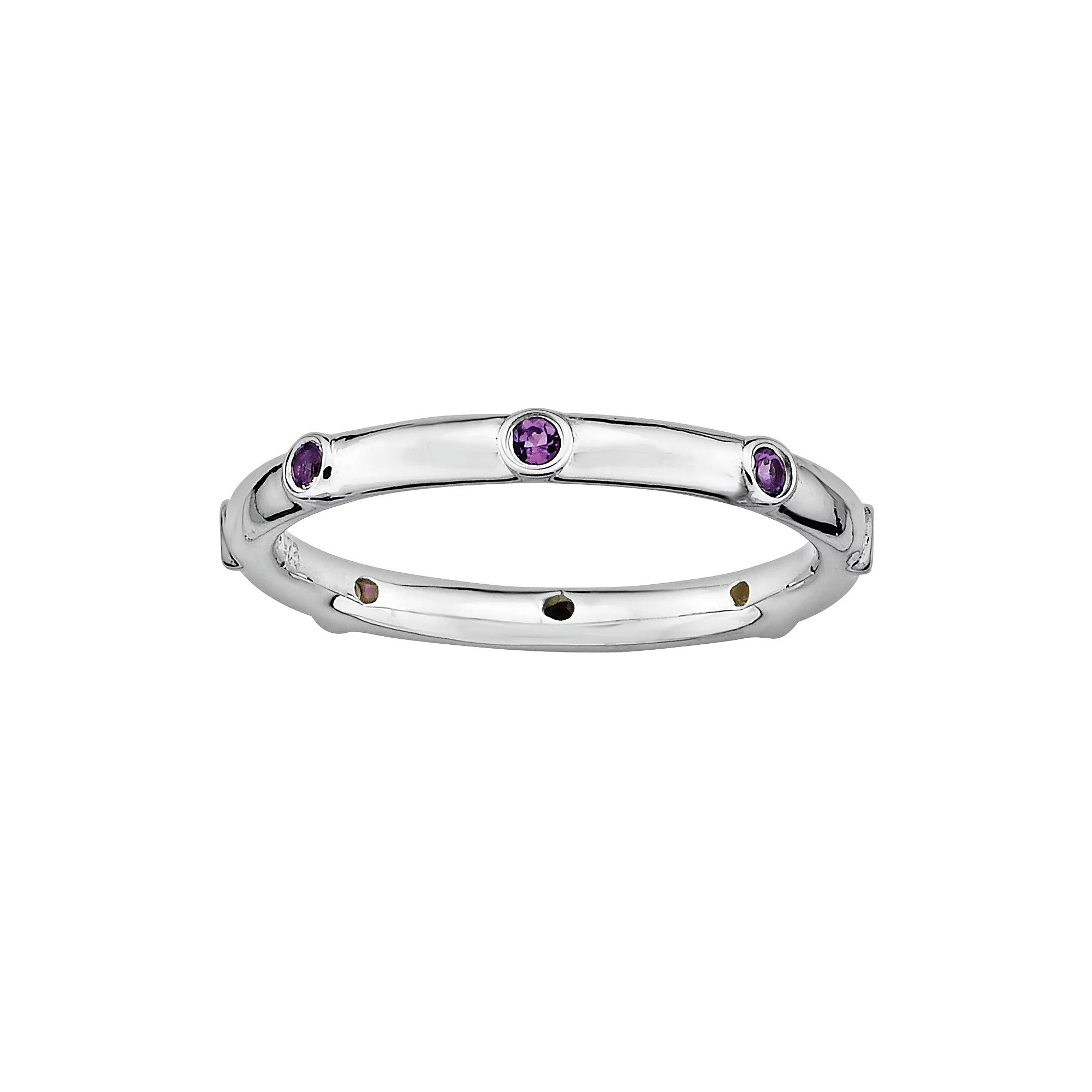 Stacks & Stones Sterling Silver Amethyst Stack Ring, Women's, Size: 9 Product Image