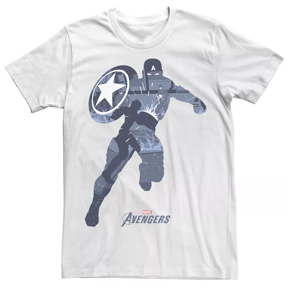 Men's Marvel Avengers Captain America Silhouette Fill Tee,  Product Image