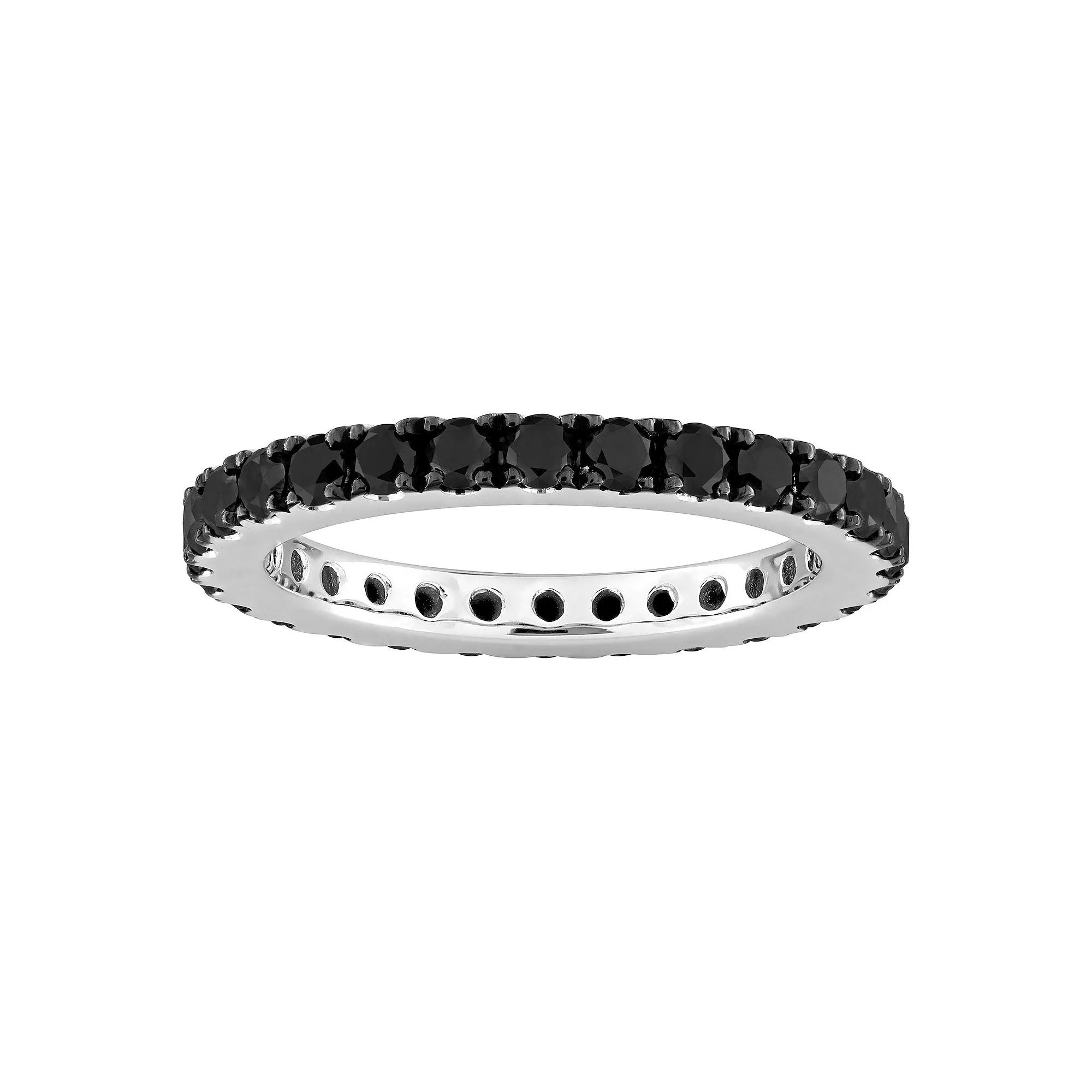 Stella Grace 14k White Gold 1 1/4 Carat T.W. Black Diamond Eternity Ring, Women's,  Product Image
