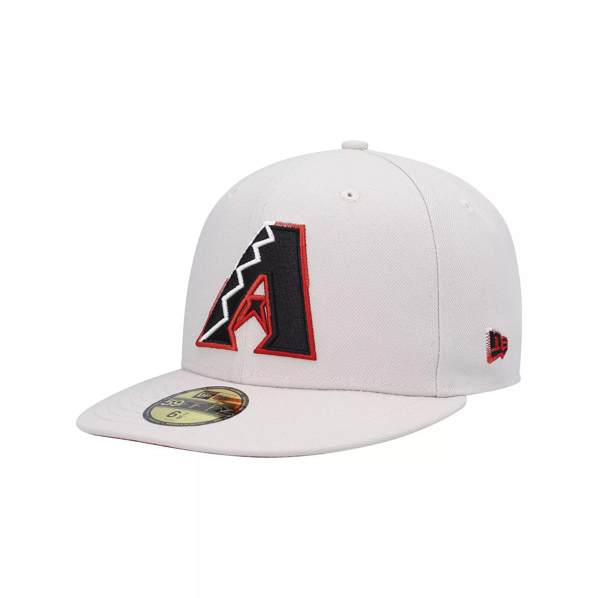 Men's New Era Khaki Arizona Diamondbacks Stone Dim Undervisor 59FIFTY Fitted Hat, Size: 8, Beig K Product Image