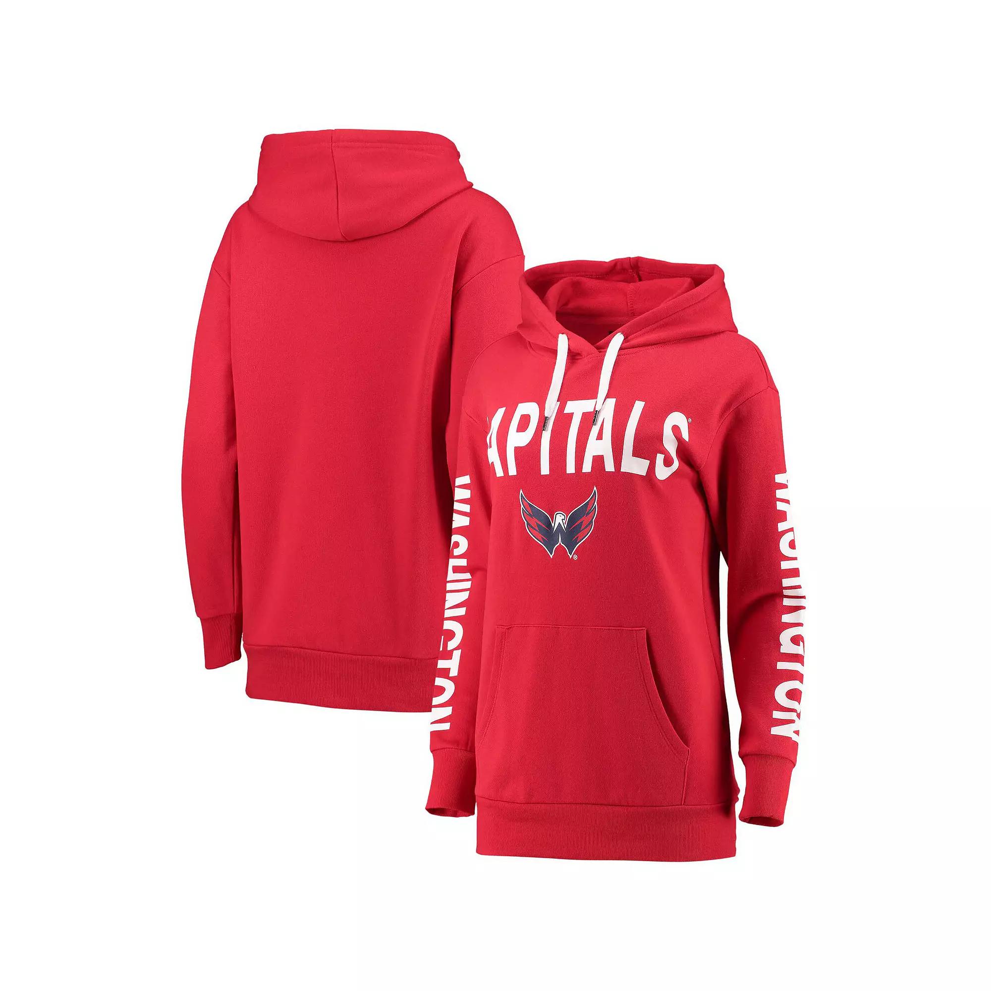Women's G-III 4Her by Carl Banks Red Washington Capitals Extra Inning Pullover Hoodie, Size: Small Product Image