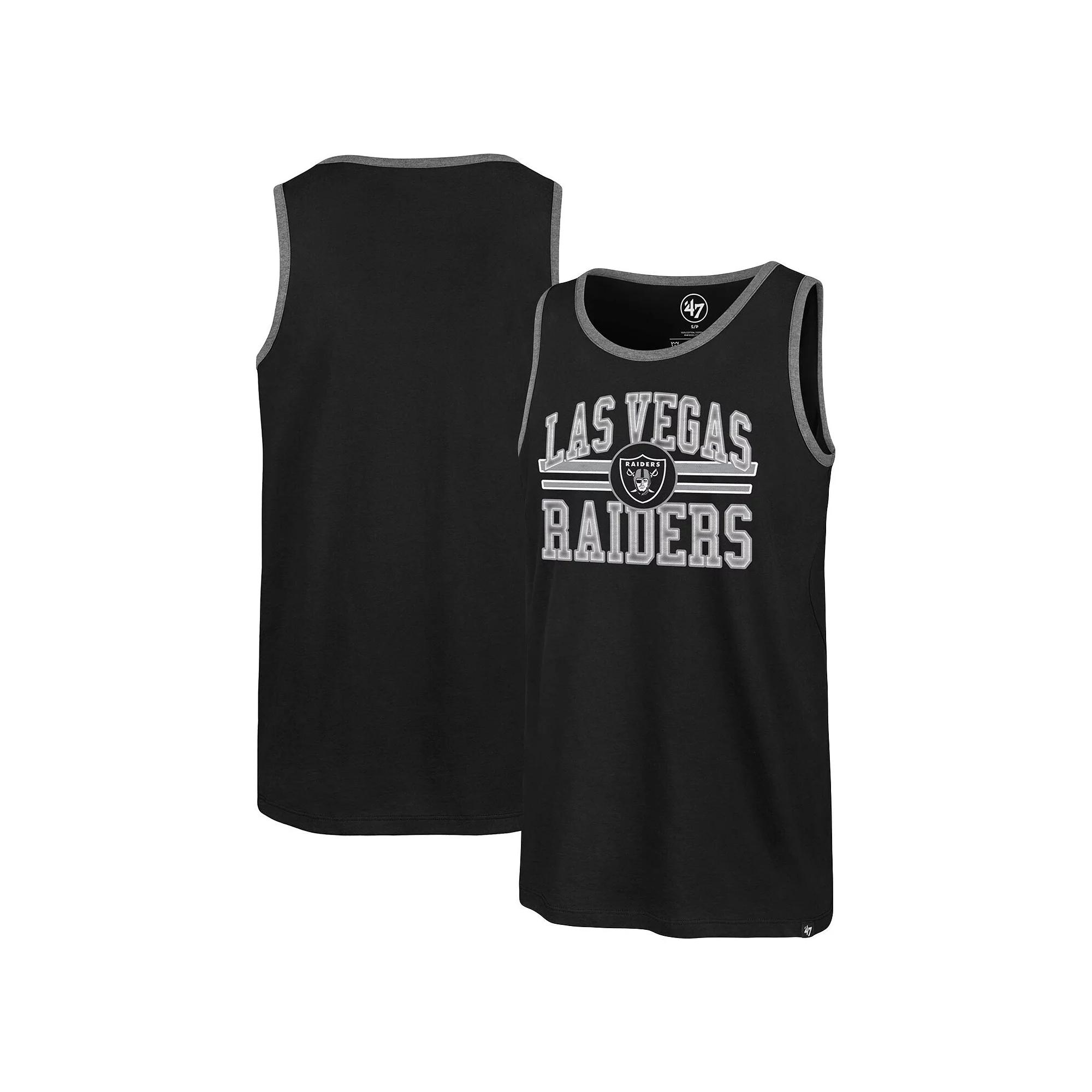 Men's '47 Black Las Vegas Raiders Winger Franklin Tank Top,  Product Image