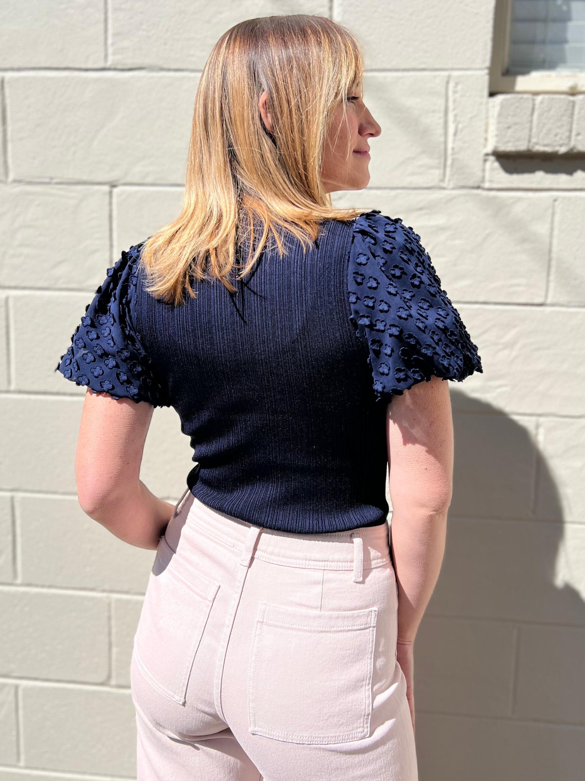 Iris Puff Sleeve Knit Top Product Image