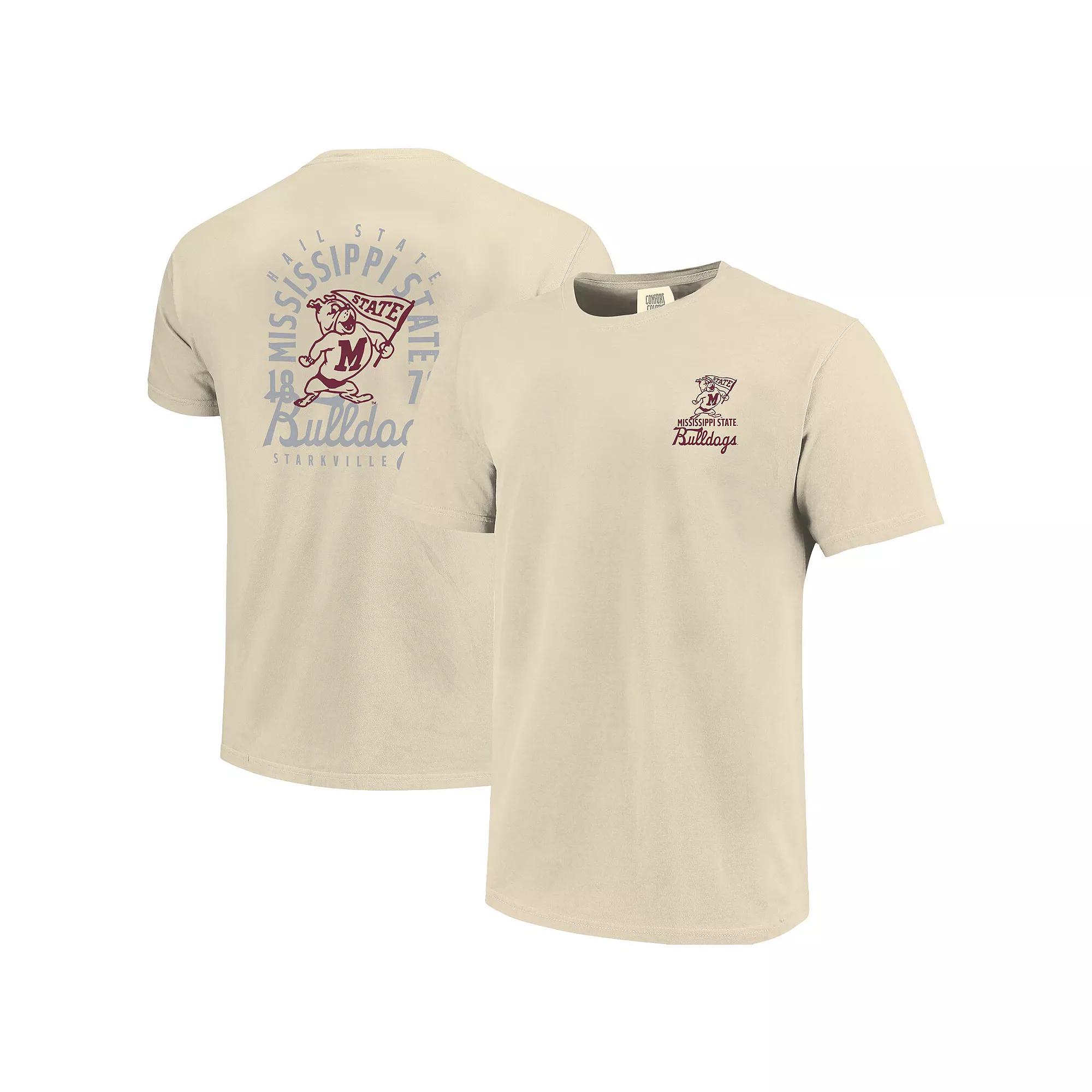 Men's Cream Mississippi State Bulldogs Comfort Colors Mascot Overlay T-Shirt, Size: Small, Mst Beige Product Image