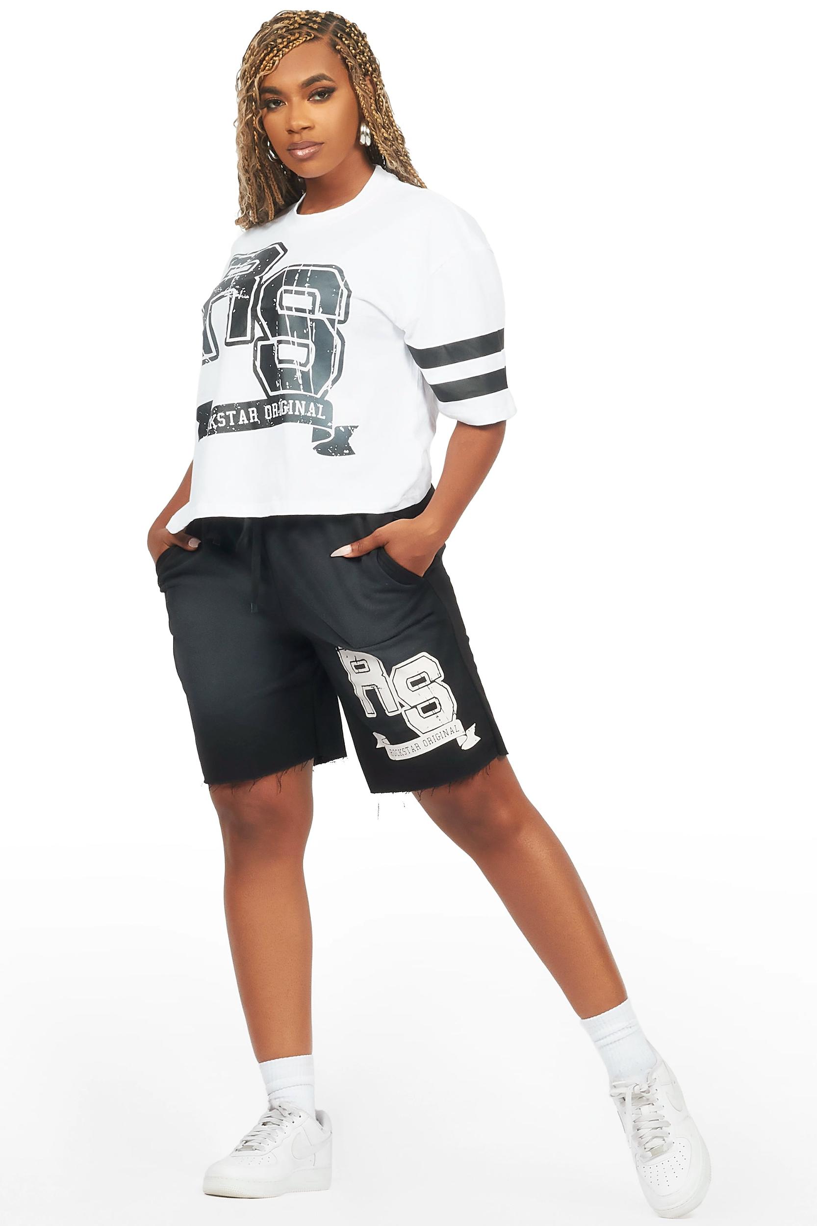 Tenita White/Black T-Shirt Short Set Female Product Image