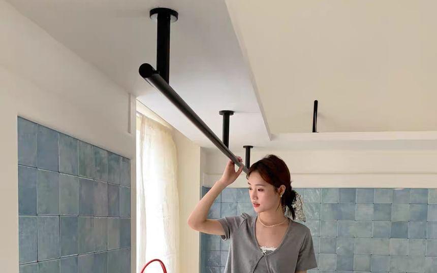 Elastic Waist Plaid Tiered Ruffle Trim Mini A-Line Skirt Product Image