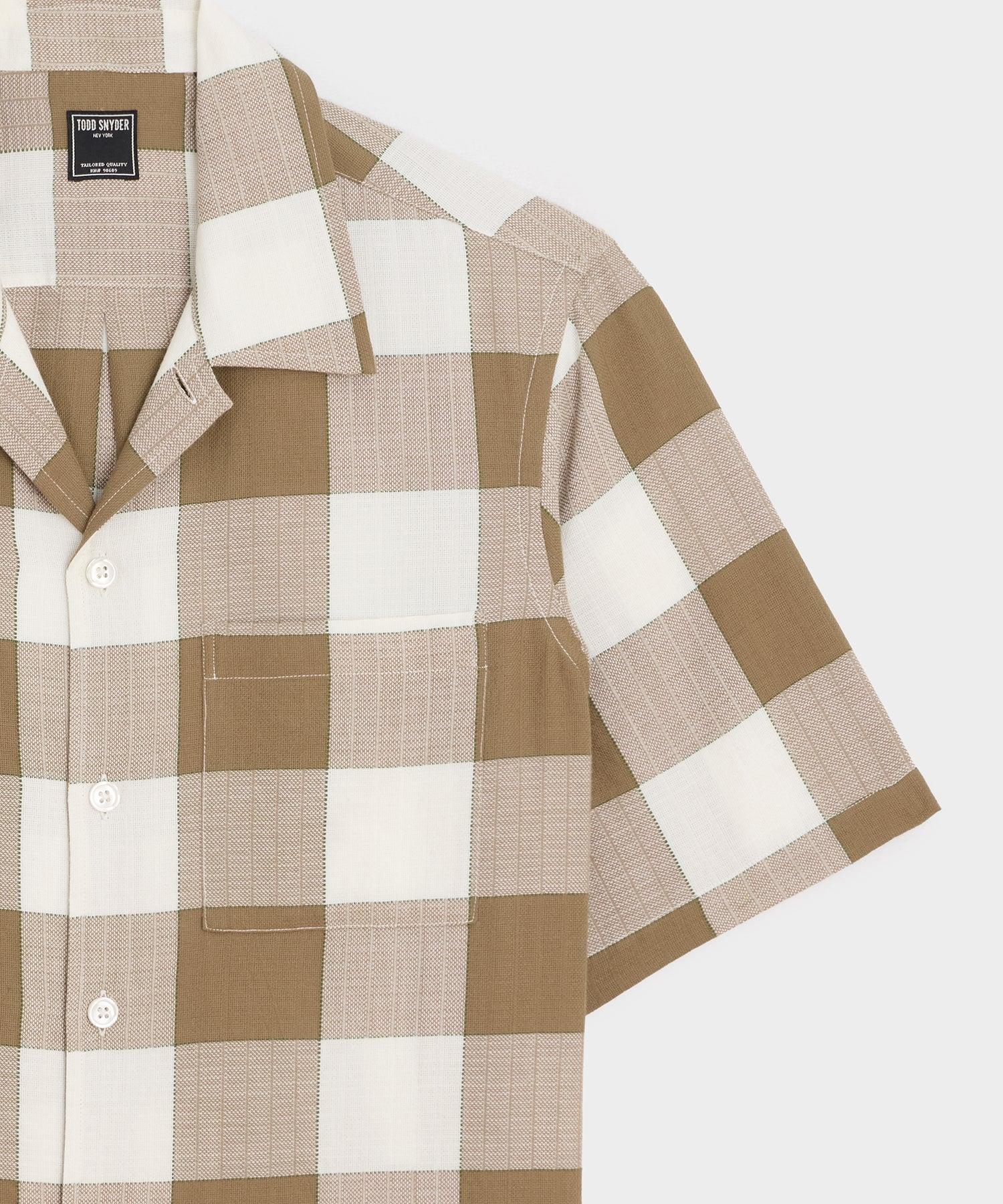 Cotton Check Camp Collar Shirt Product Image