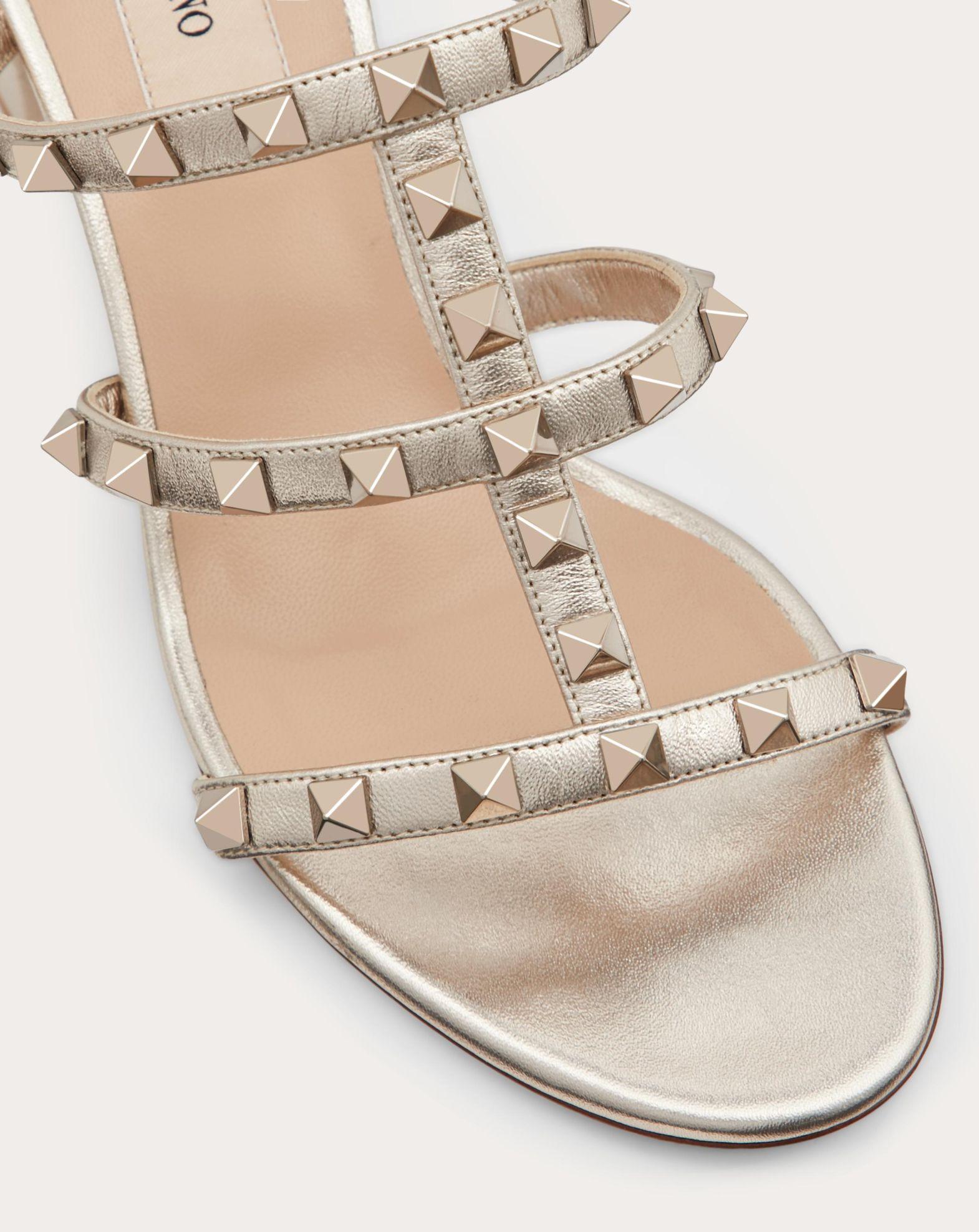 Rockstud Metallic Calfskin Leather Slide Sandal 60 Mm Product Image