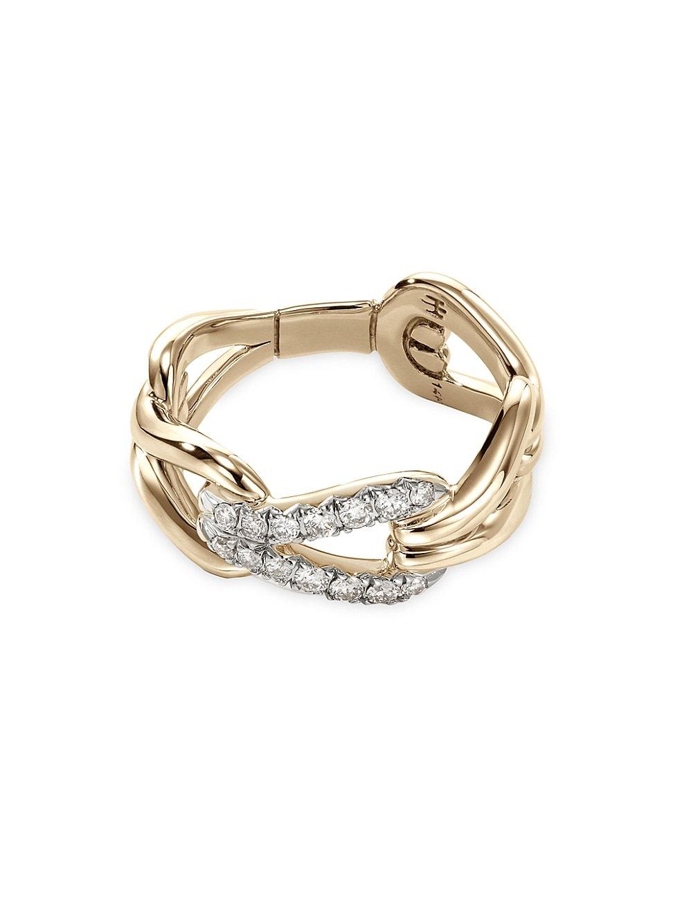 Womens Surf 18K Yellow Gold & 0.27 TCW Diamond Band Product Image