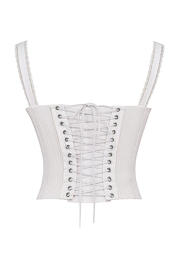 Gini  white lace back corset Product Image