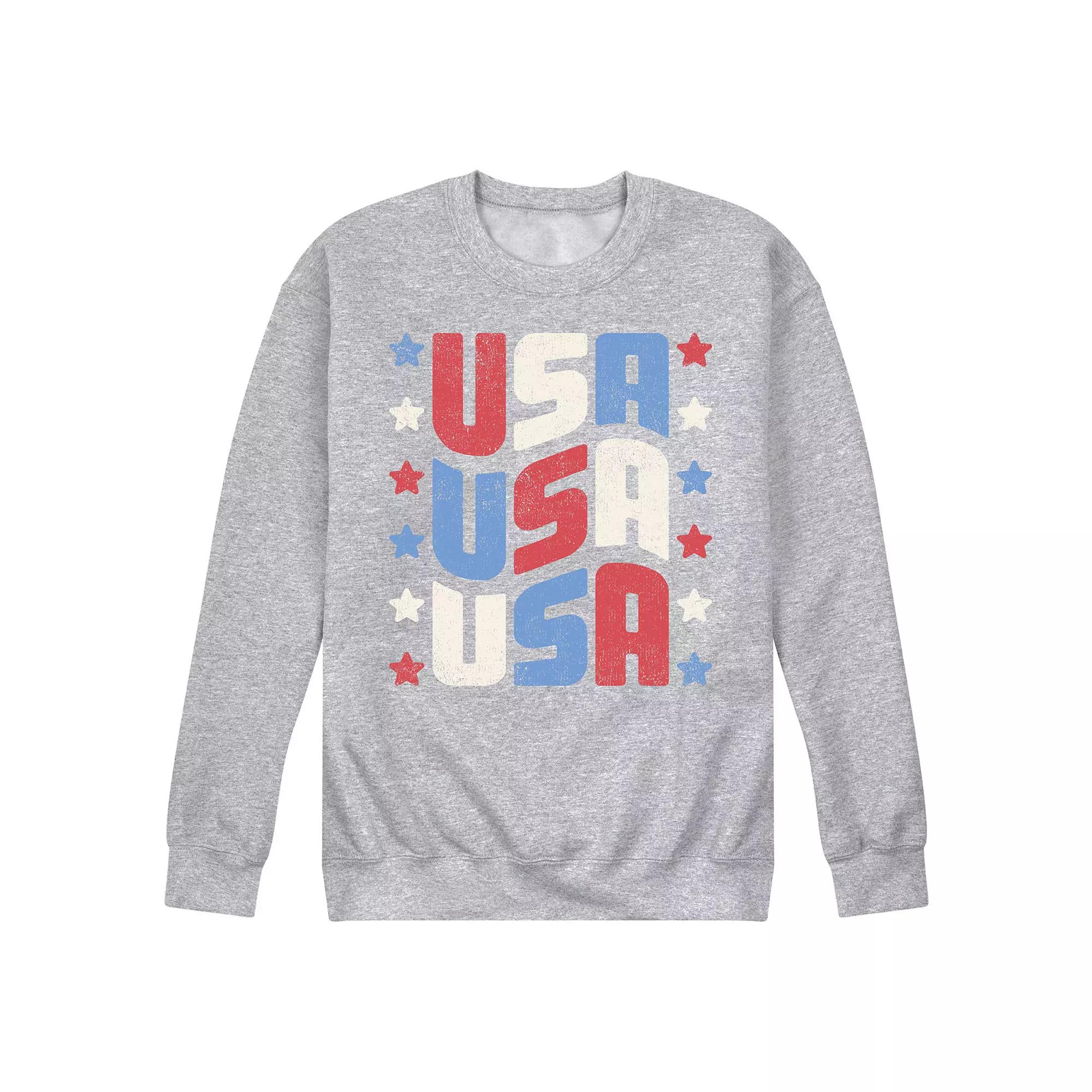 Men's USA Stacked Fleece Sweatshirt,  Product Image