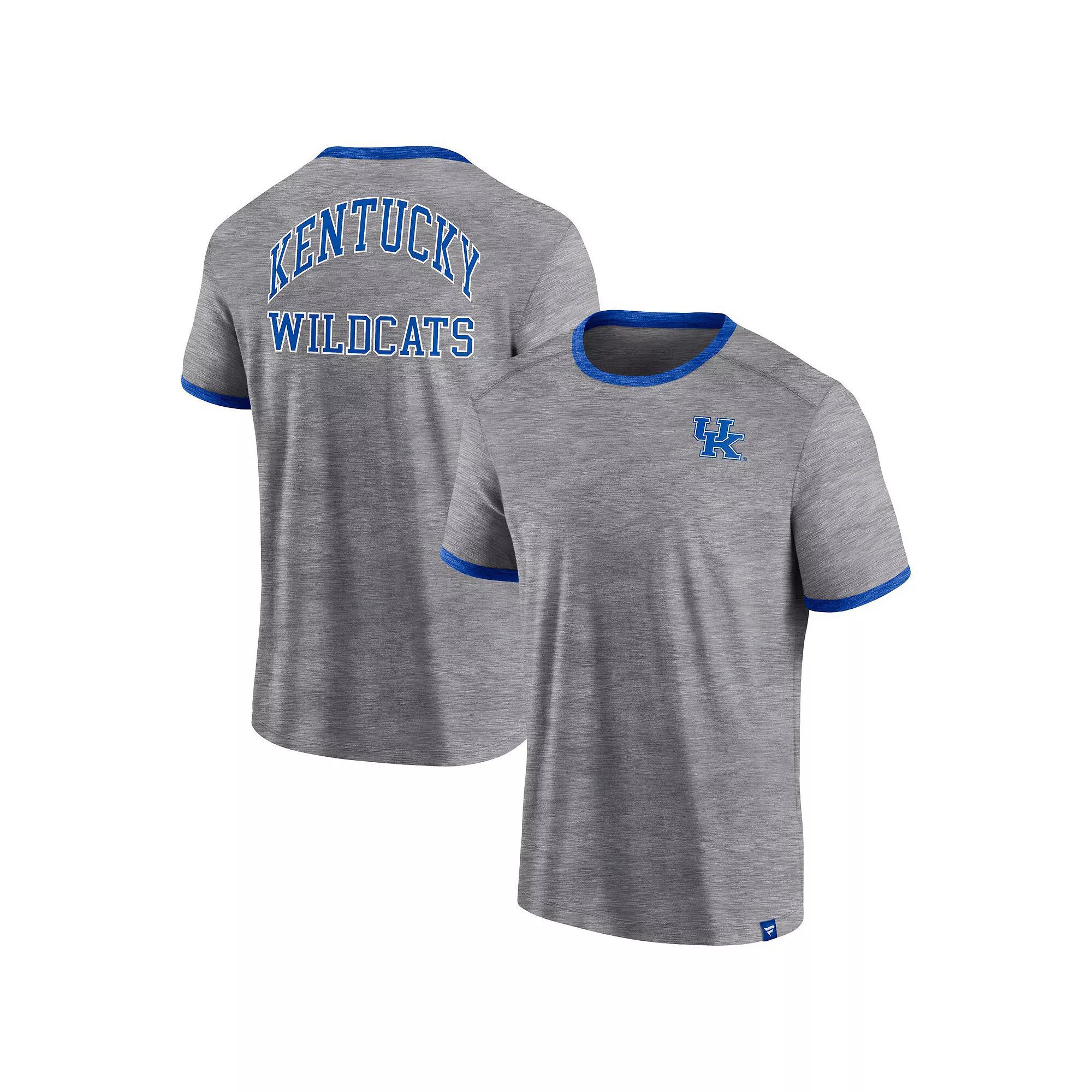 Men's Fanatics Branded Heather Gray Kentucky Wildcats Classic Stack Ringer T-Shirt,  Product Image