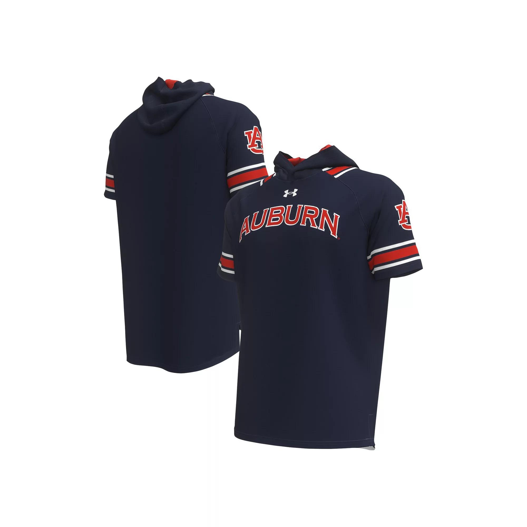 Men's Under Armour Navy Auburn Tigers Shooter Raglan Hoodie T-Shirt, Size: Medium, Blue Product Image