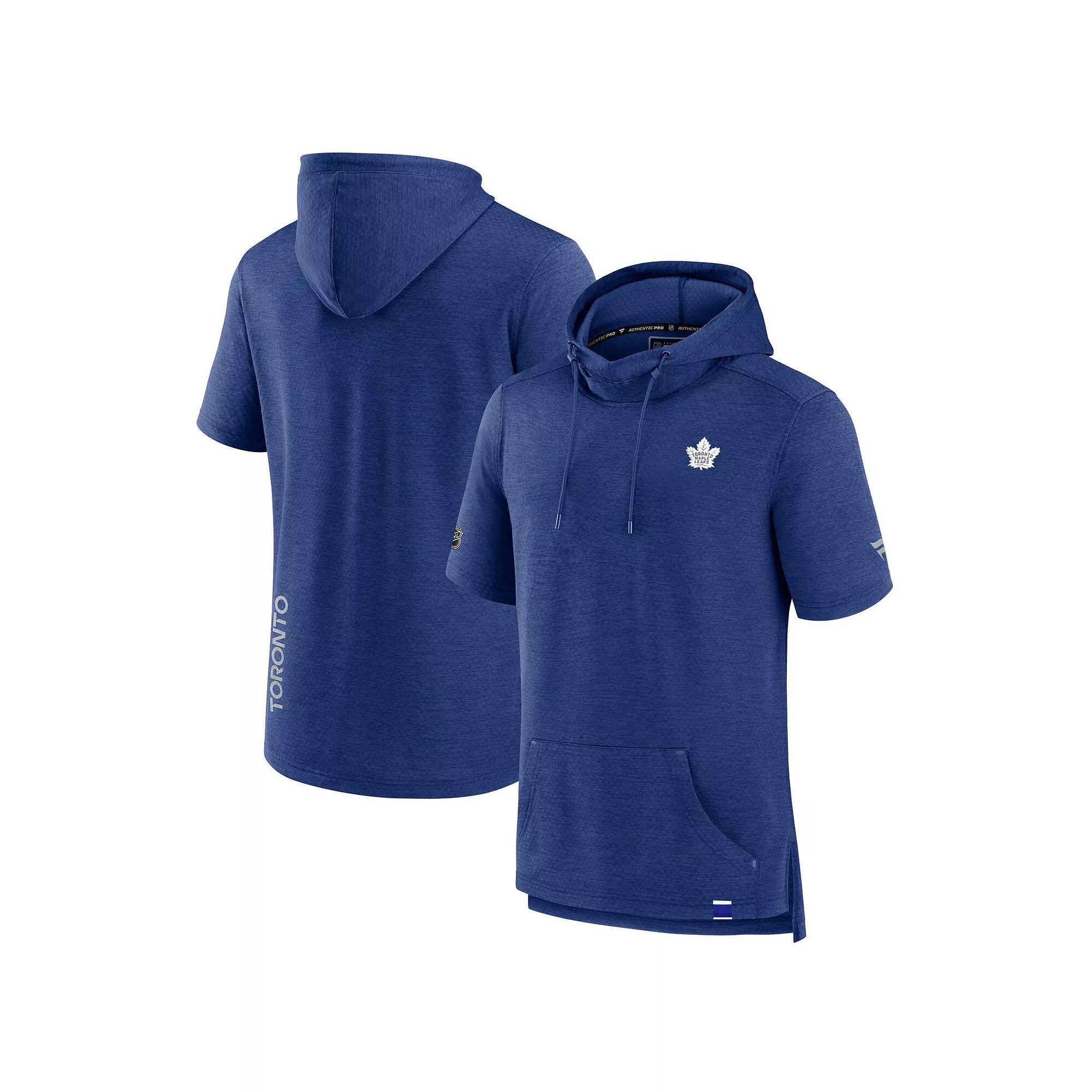 Men's Fanatics  Heather Blue Toronto Maple Leafs Authentic Pro Short Sleeve Pullover Hoodie, Size: Medium, Mpl Team Product Image