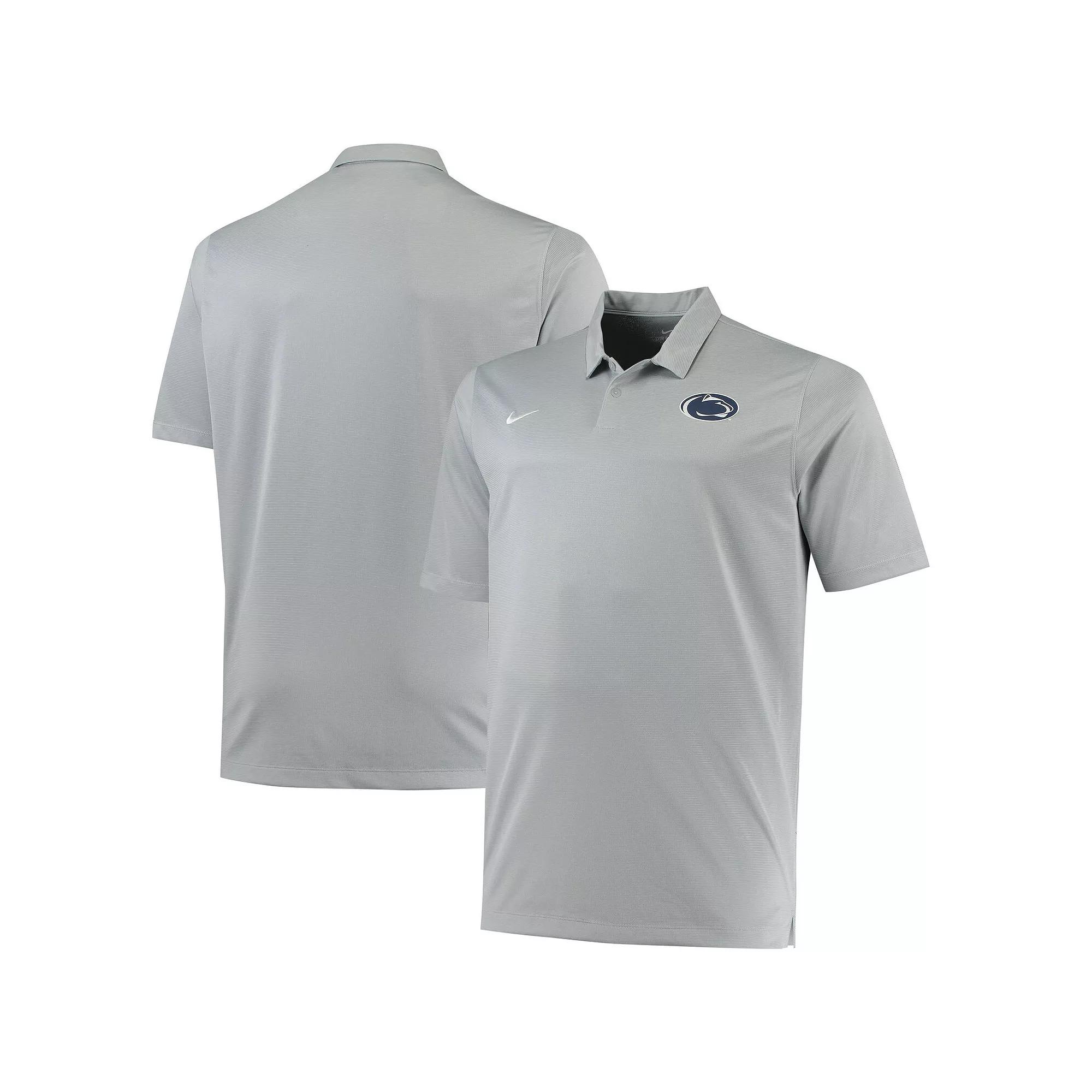 Men's Nike Heathered Gray Penn State Nittany Lions Big & Tall Performance Polo,  Product Image