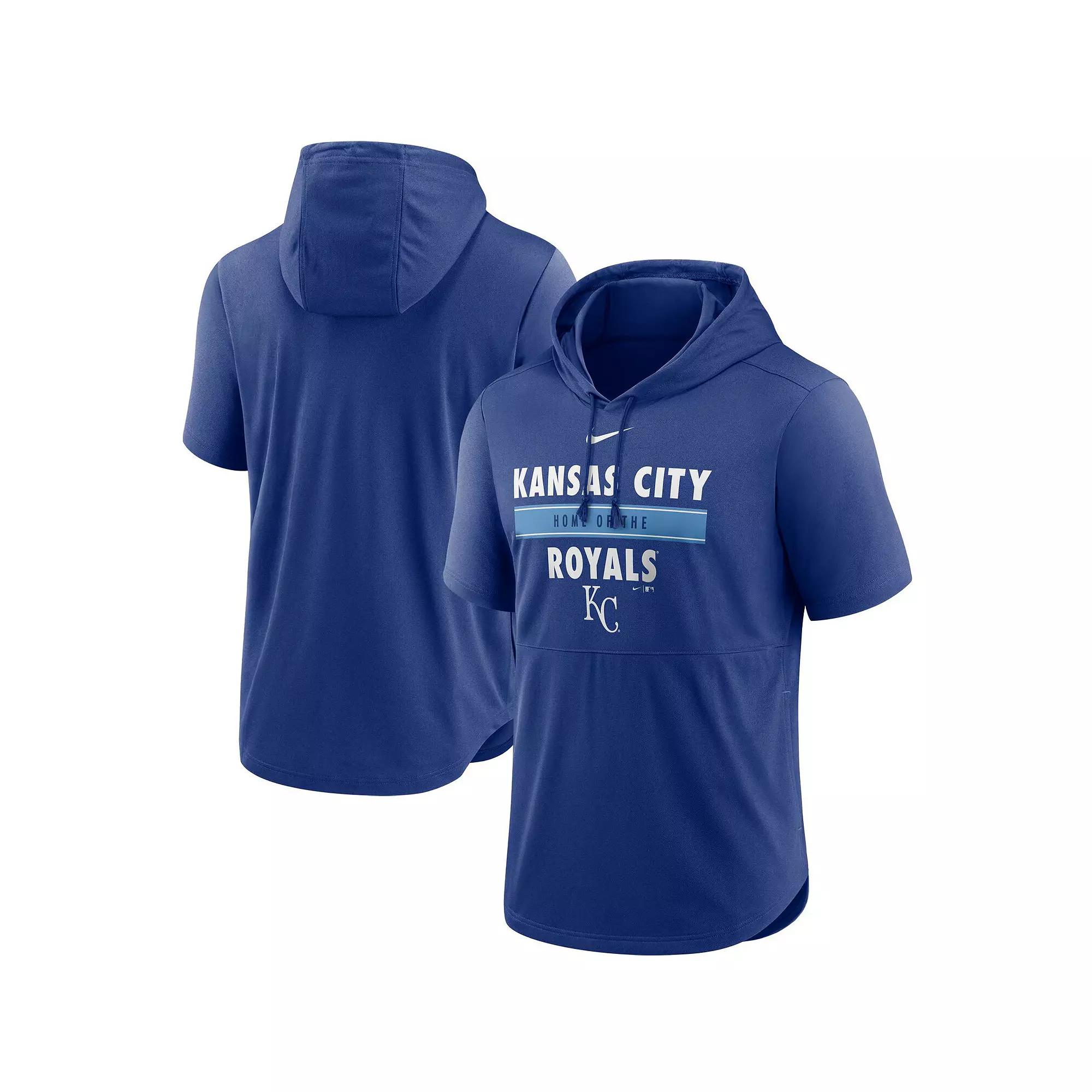 Men's Nike Royal Kansas City Royals Home Team Short Sleeve Performance Hoodie Top,  Product Image