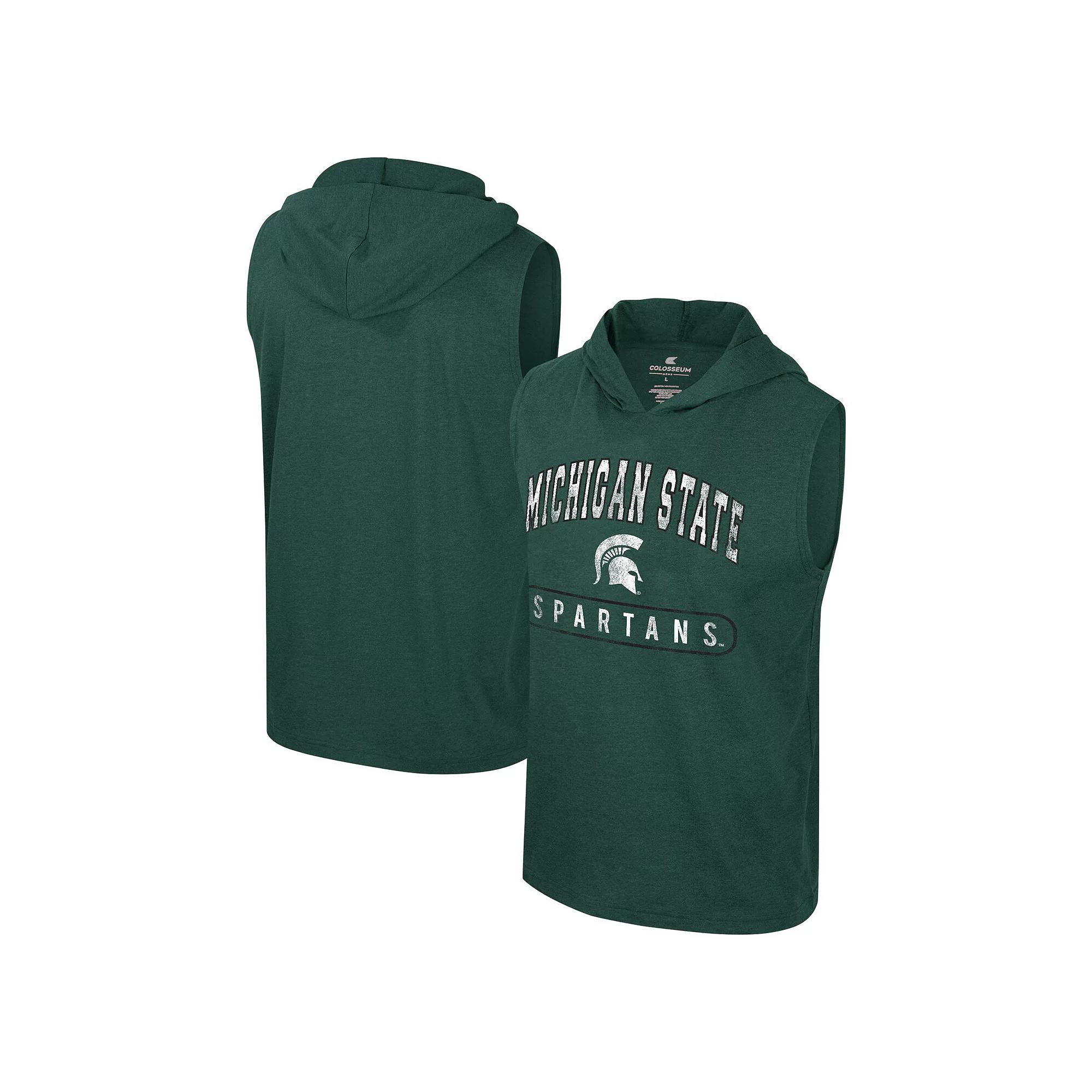 Men's Colosseum Green Michigan State Spartans Varsity Sleeveless Hoodie Tank Top, Size: 2XL Product Image