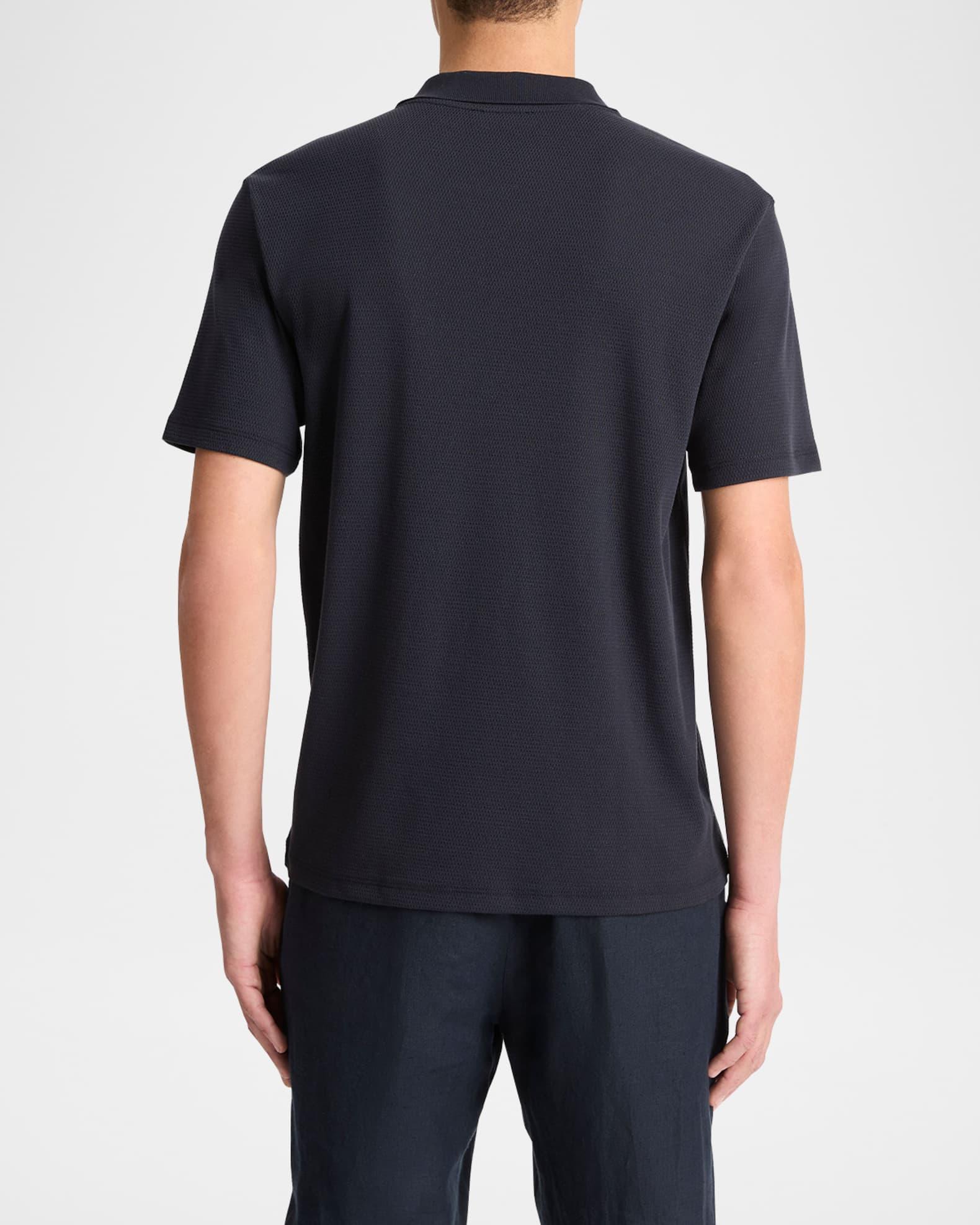 Men's Textured Johnny Collar Polo Shirt Product Image