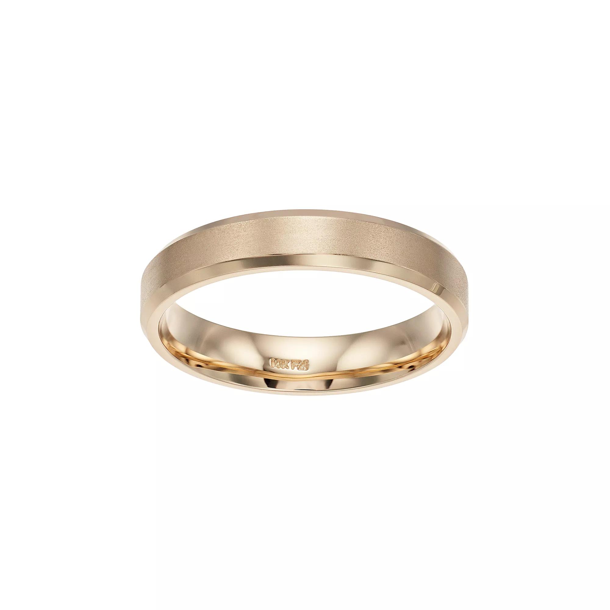 Men's AXL 14k Gold Brushed Wedding Band, Size: 8.50 Product Image