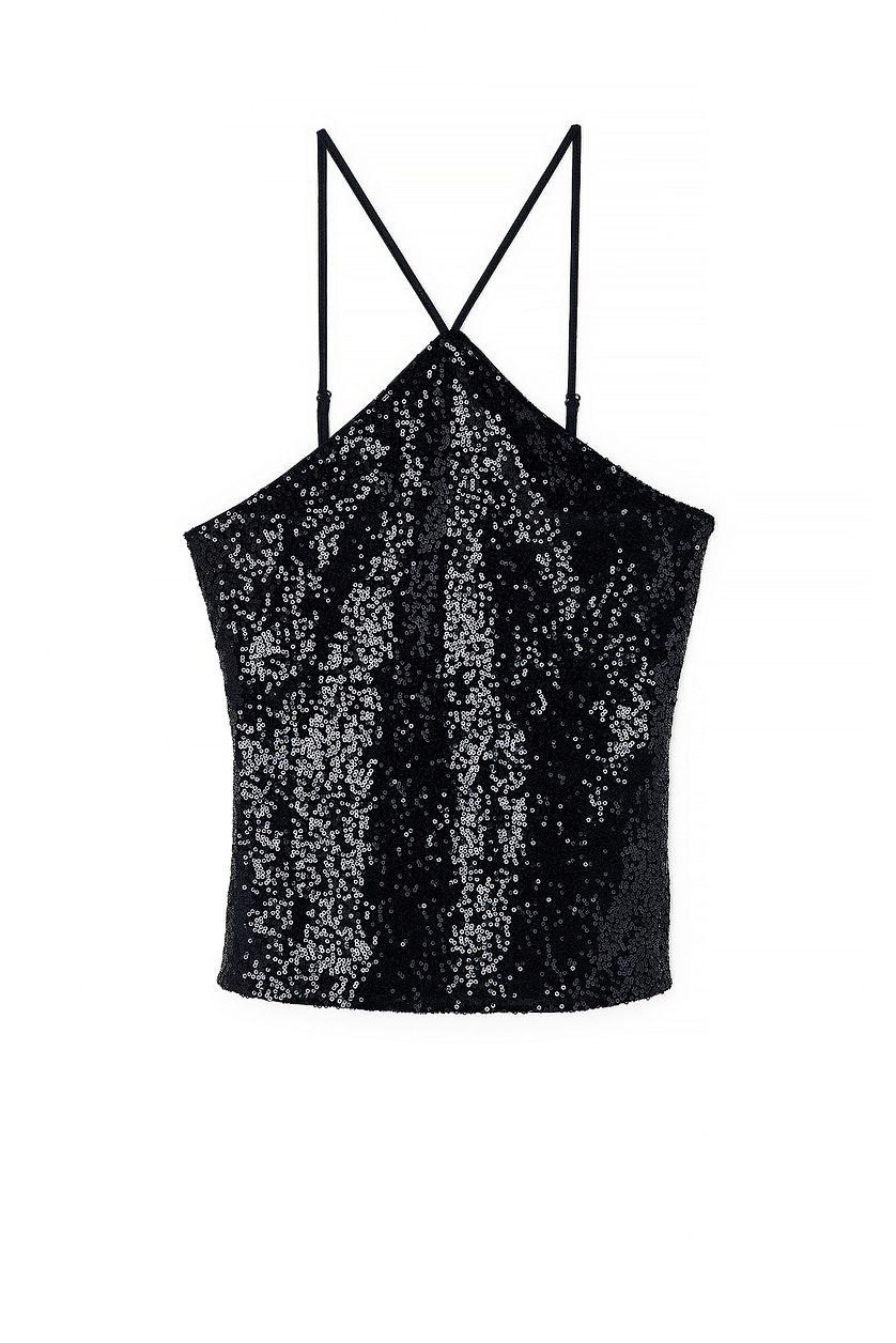 Velvet Sequin Halterneck Top Product Image