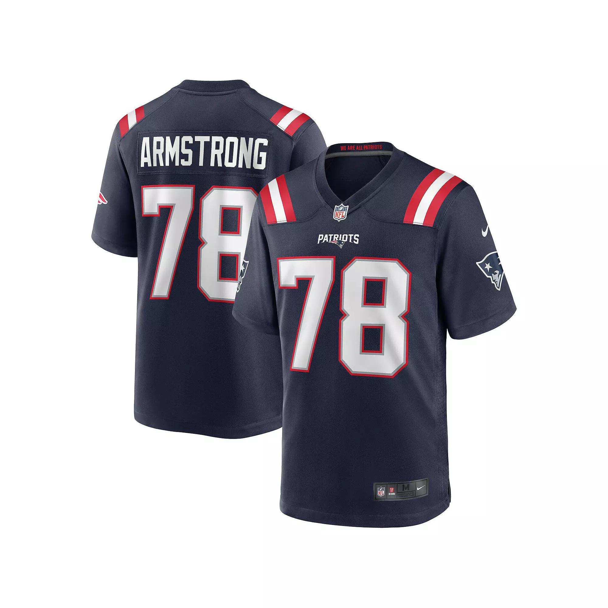 Men's Nike Bruce Armstrong Navy New England Patriots Game Retired Player Jersey, Size: 2XL, Blue Product Image