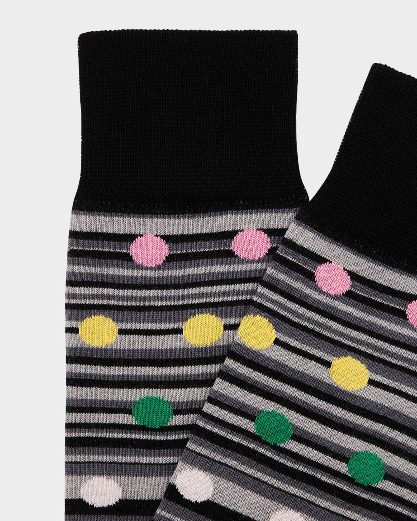 Men's Kinsley Polka Dot Overlay Signature Stripe Crew Socks Product Image