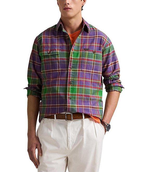 Polo Ralph Lauren Classic Fit Plaid Oxford Long Sleeve Workshirt Product Image